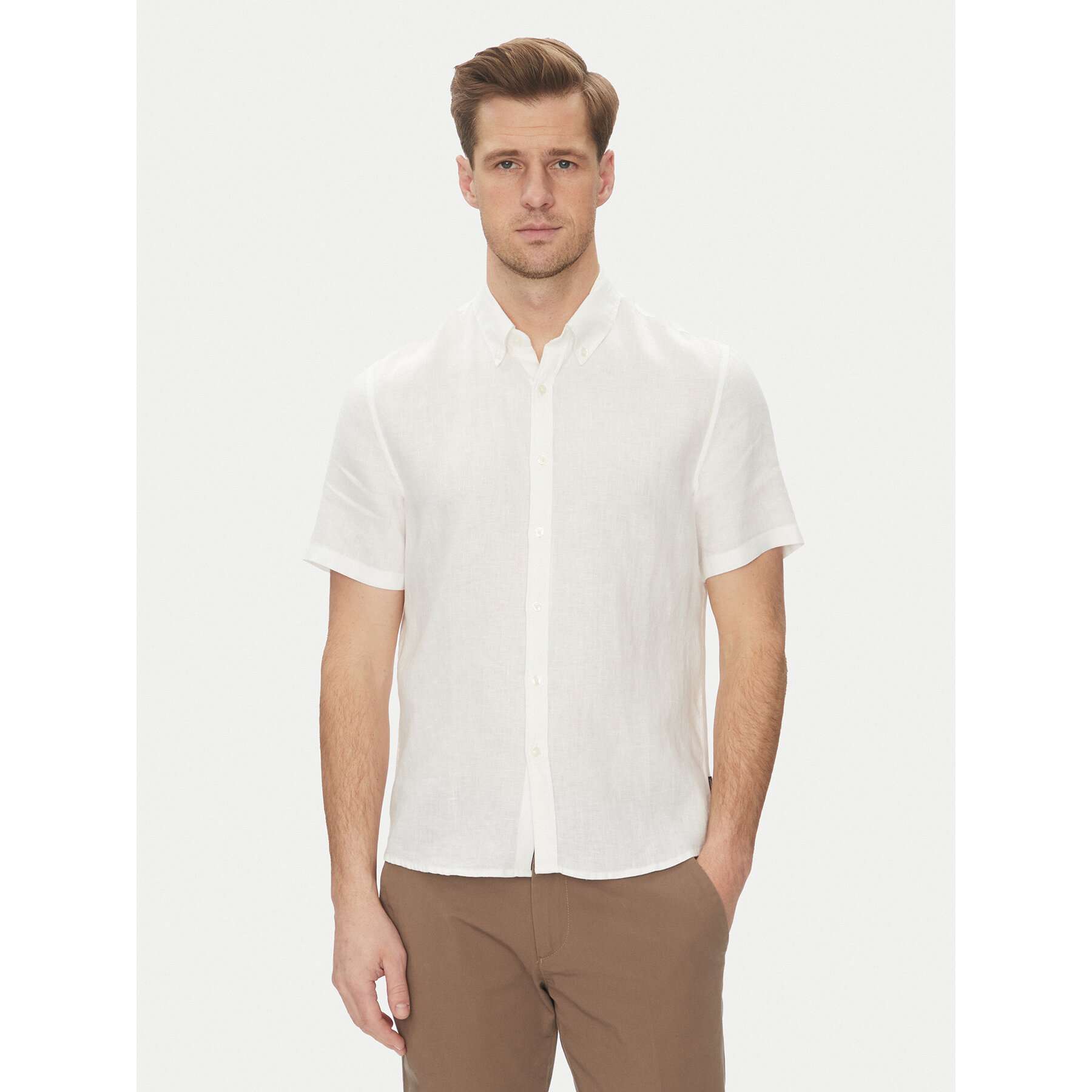 Michael Kors Koszula CS1400I4YT Biały Slim Fit