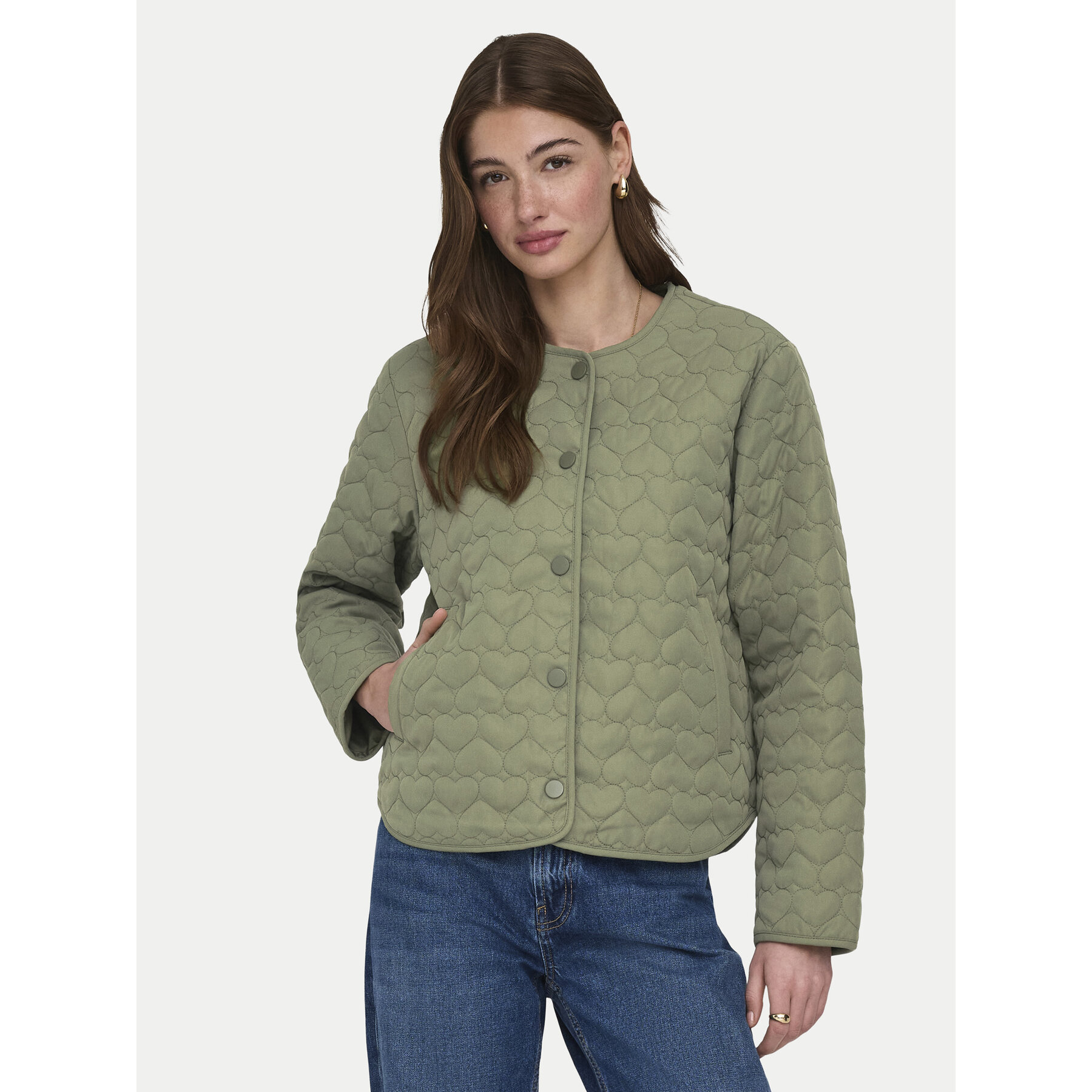 ONLY Kurtka przejściowa Heart 15366265 Zielony Regular Fit