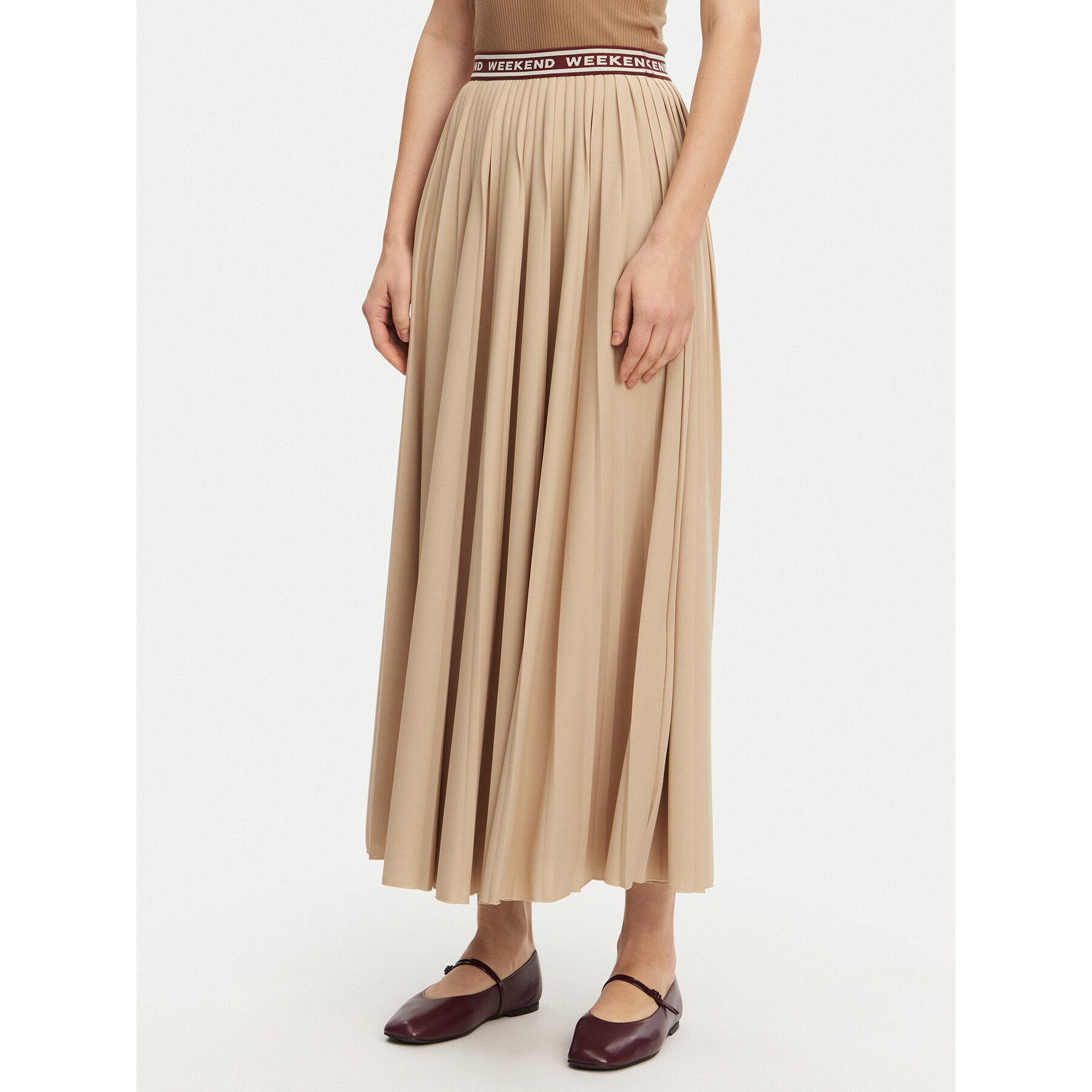 Weekend Max Mara Spódnica plisowana Bleu 2515771031 Beżowy Regular Fit