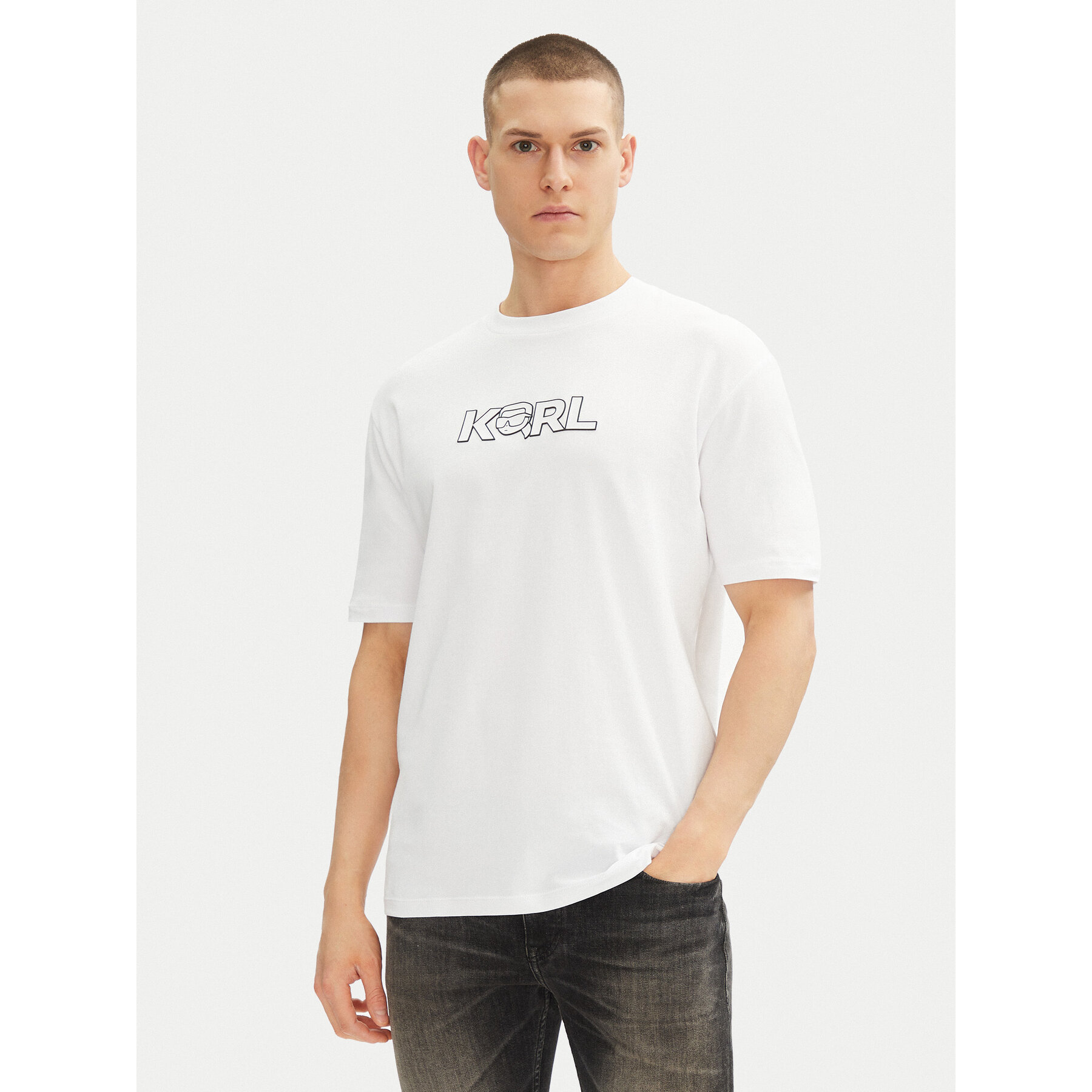 KARL LAGERFELD T-Shirt 755156 552235 Biały Regular Fit