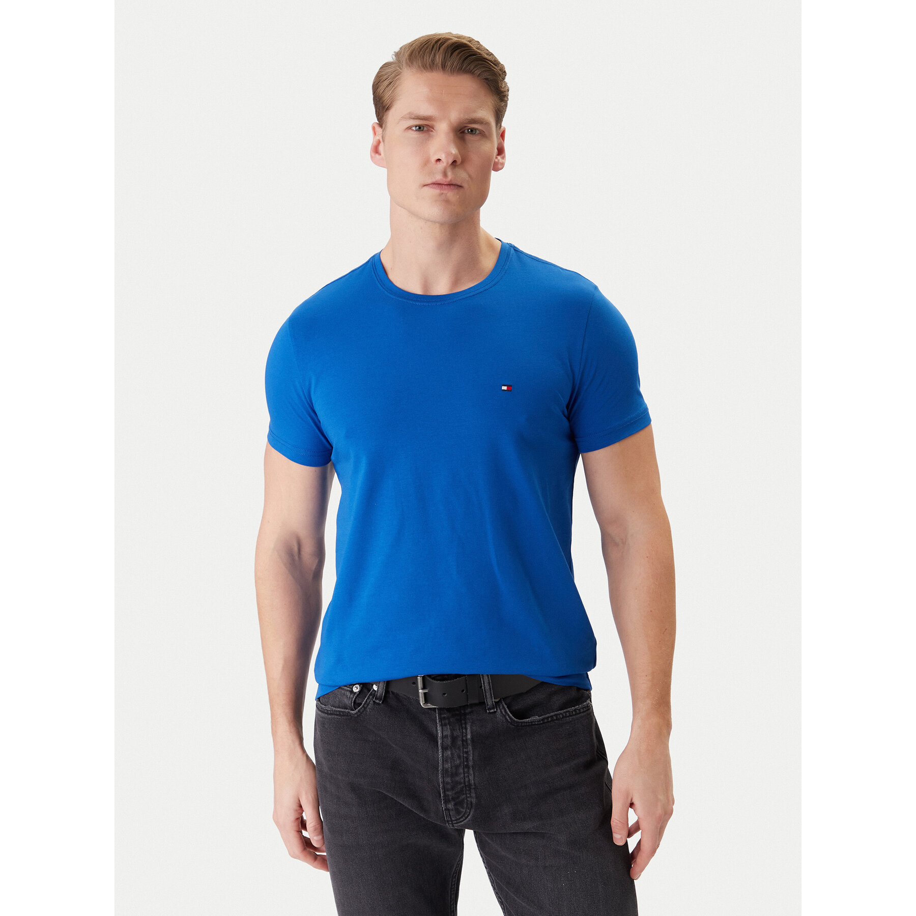 Tommy Hilfiger T-Shirt MW0MW10800 Niebieski Slim Fit