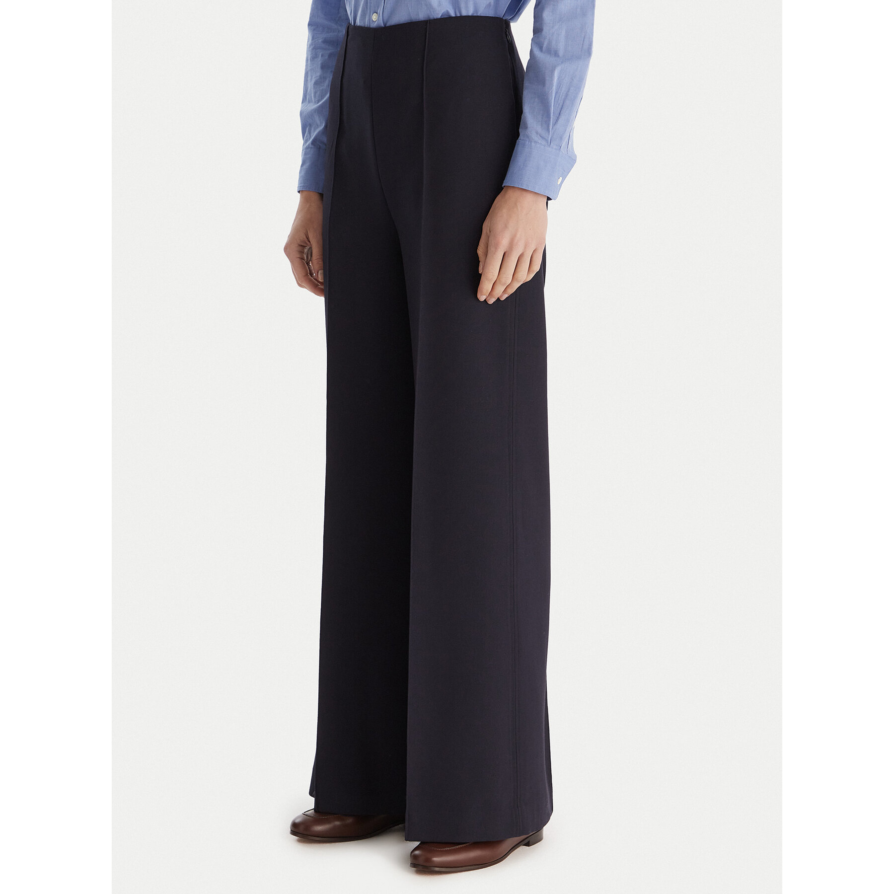 Tommy Hilfiger Spodnie palazzo WW0WW48406 Granatowy Wide Leg