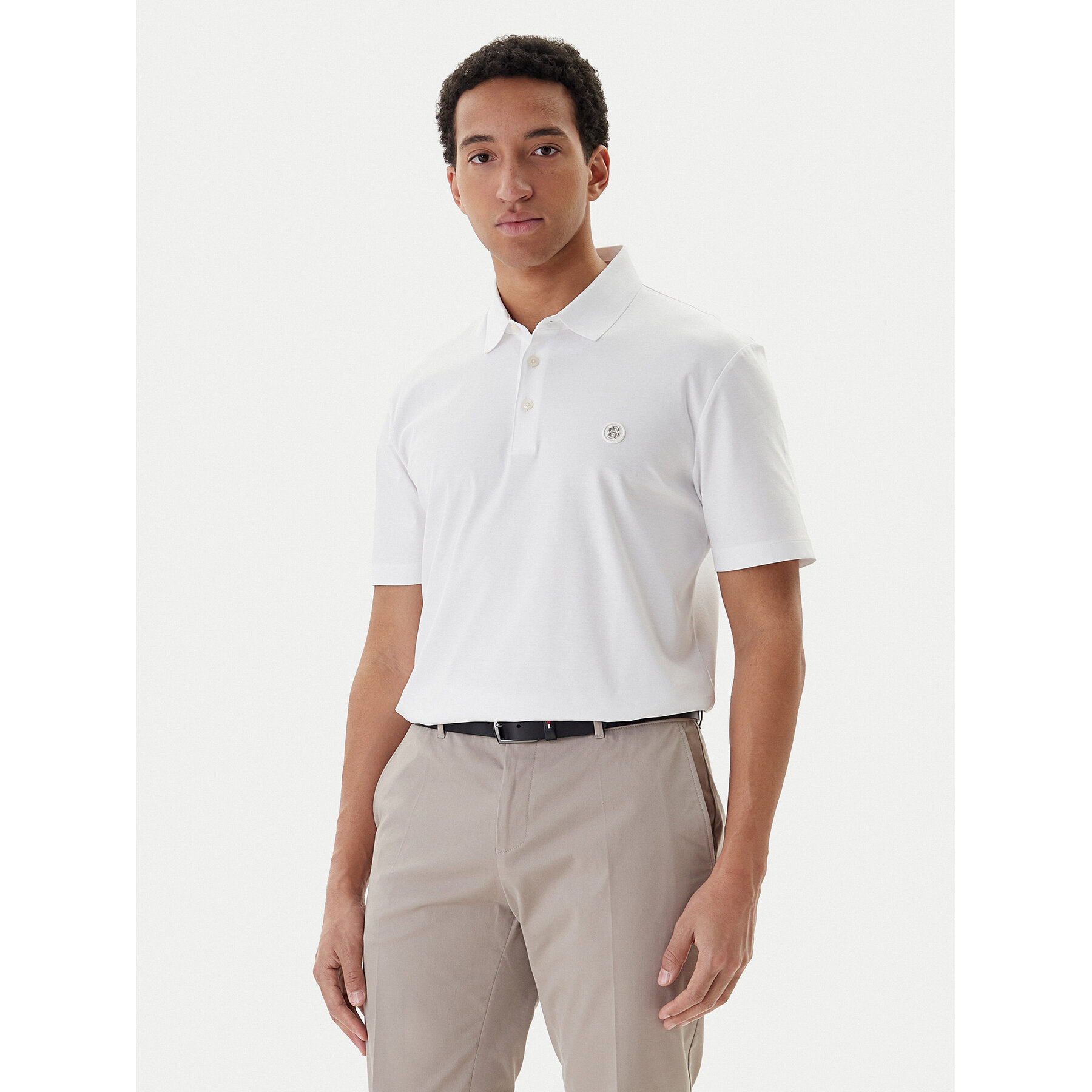 BOSS Polo Parris 50555829 Biały Regular Fit