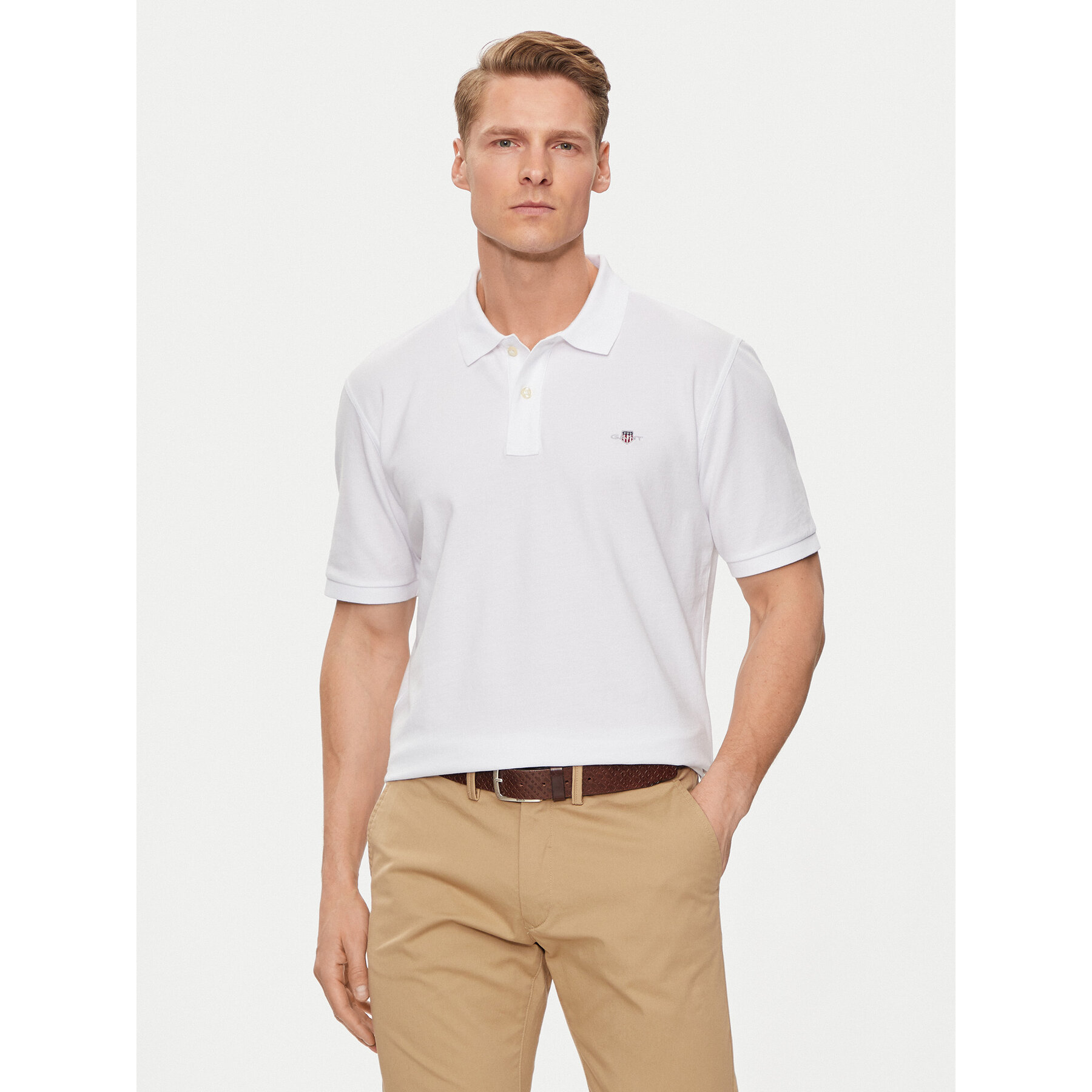 Gant Polo Shield 2210 Biały Regular Fit
