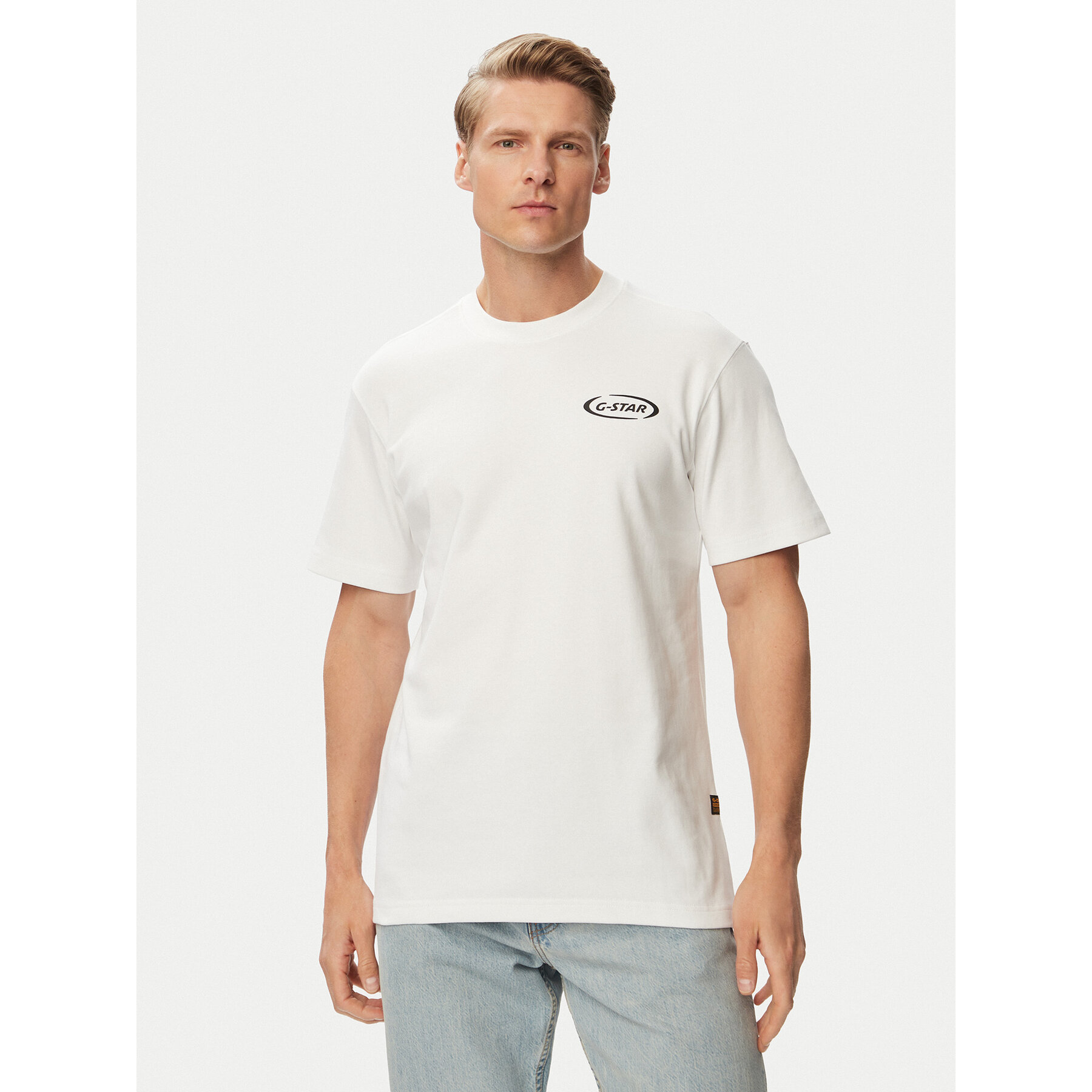 G-Star Raw T-Shirt 90s Logo D28921-D976 Biały Regular Fit