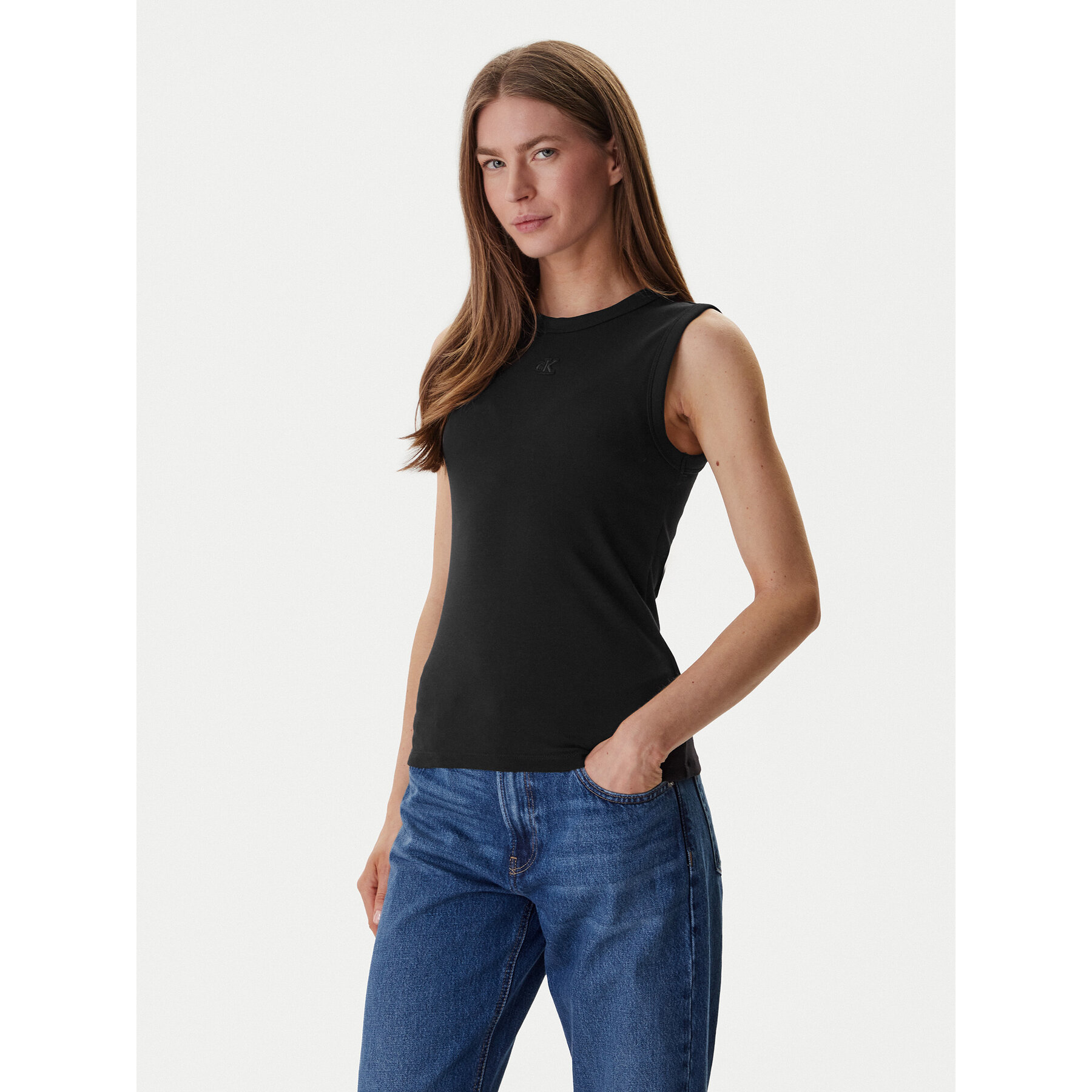 Calvin Klein Jeans Top LV047B265G Czarny Slim Fit