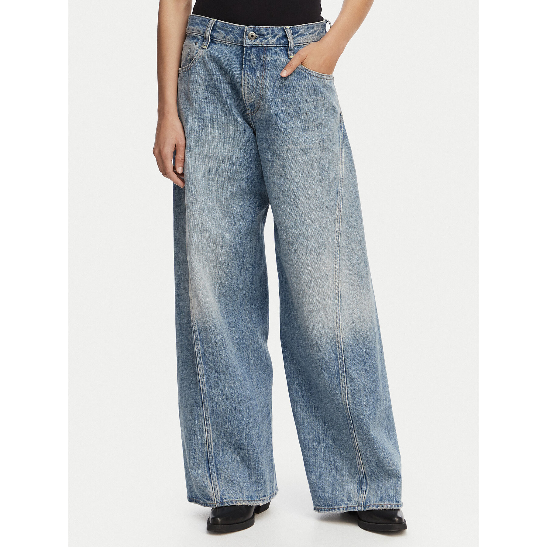 G-Star Raw Jeansy Helyx 3D Cinch D28488-D776 Niebieski Wide Leg