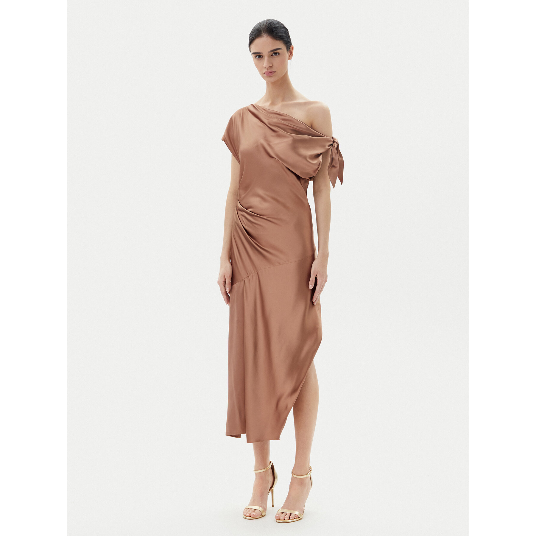 PINKO Sukienka koktajlowa 104986 A2GZ Brązowy Regular Fit