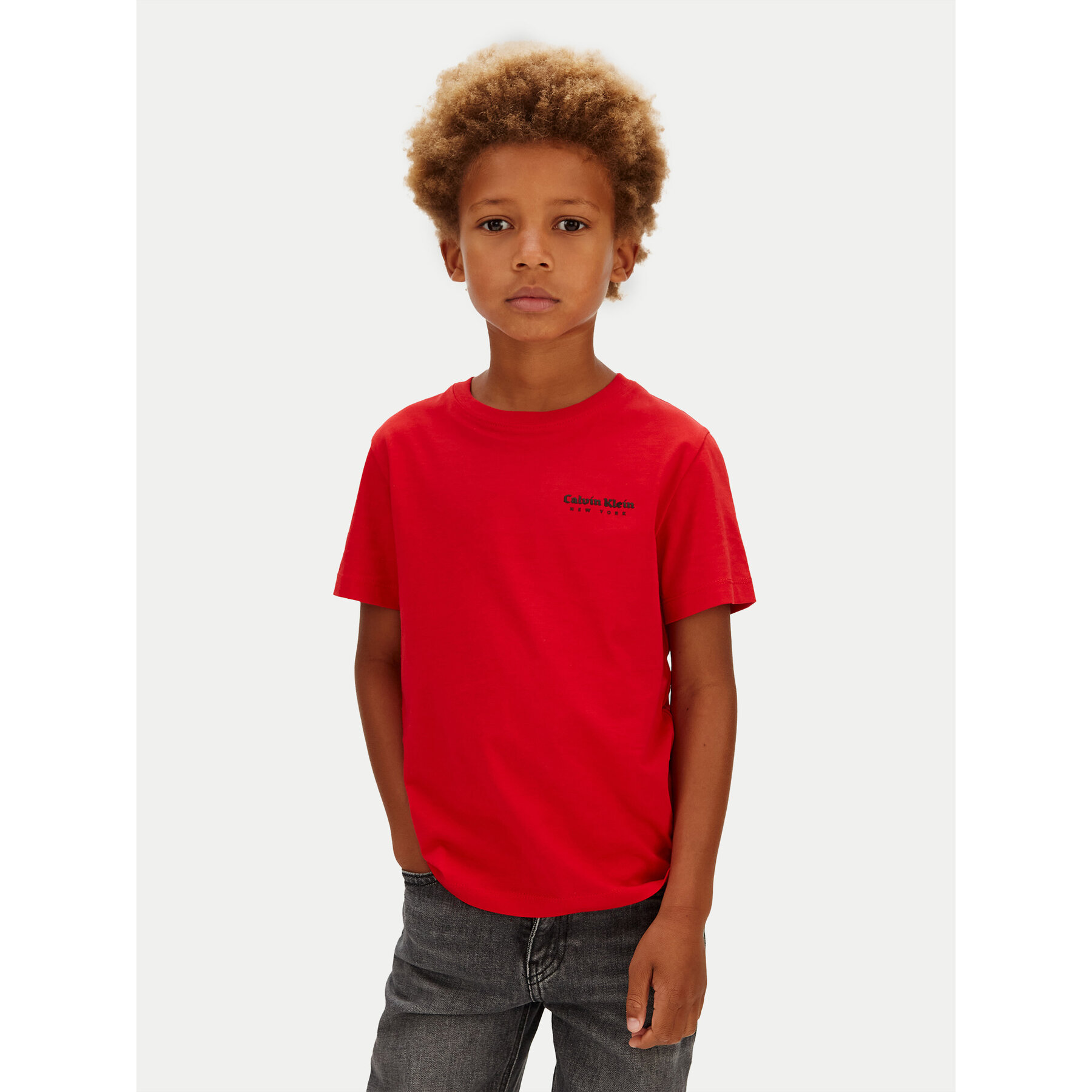 Calvin Klein Jeans T-Shirt Minimal Logo IB0IB02608 Czerwony Regular Fit