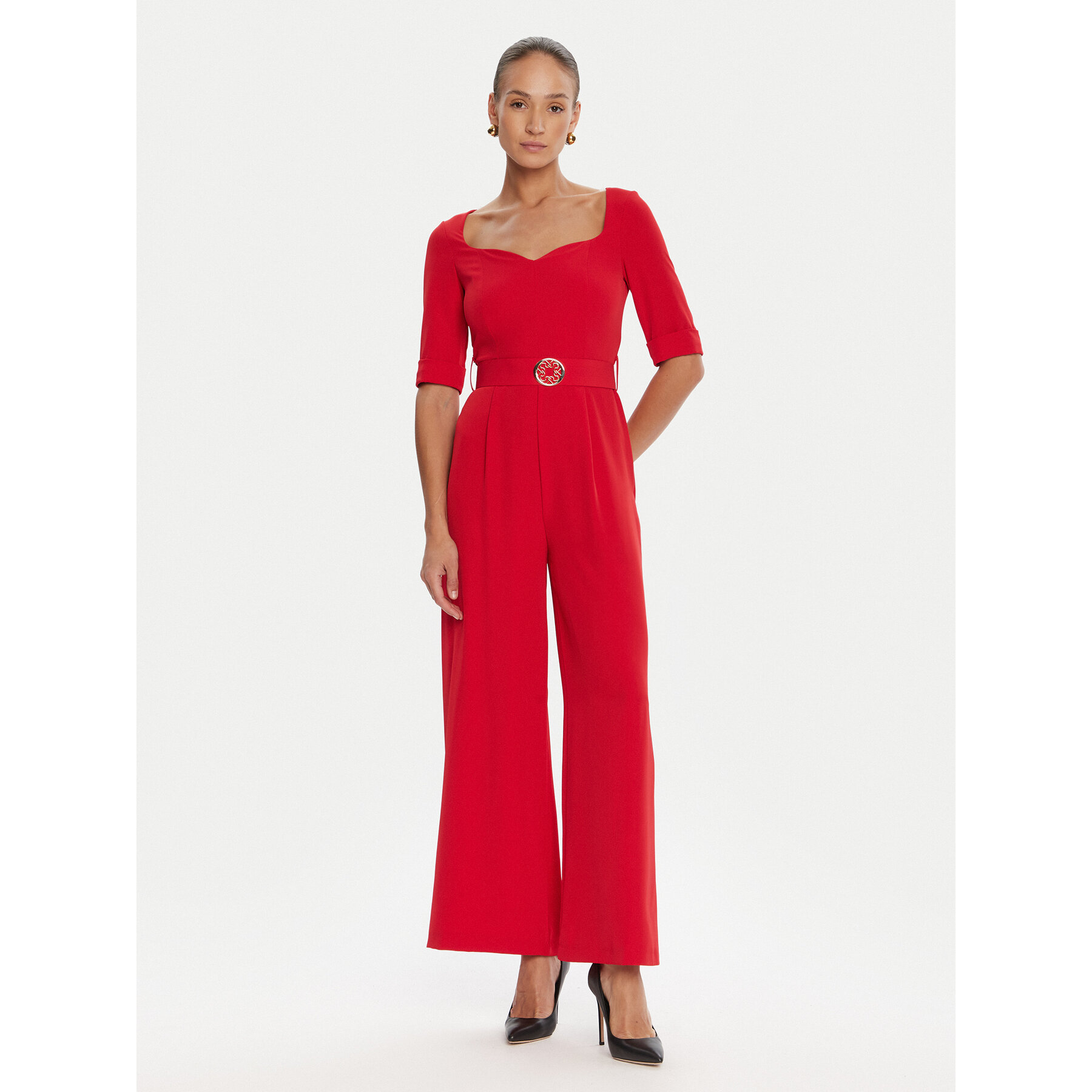 Rinascimento Kombinezon CFC0125323003 Czerwony Wide Leg