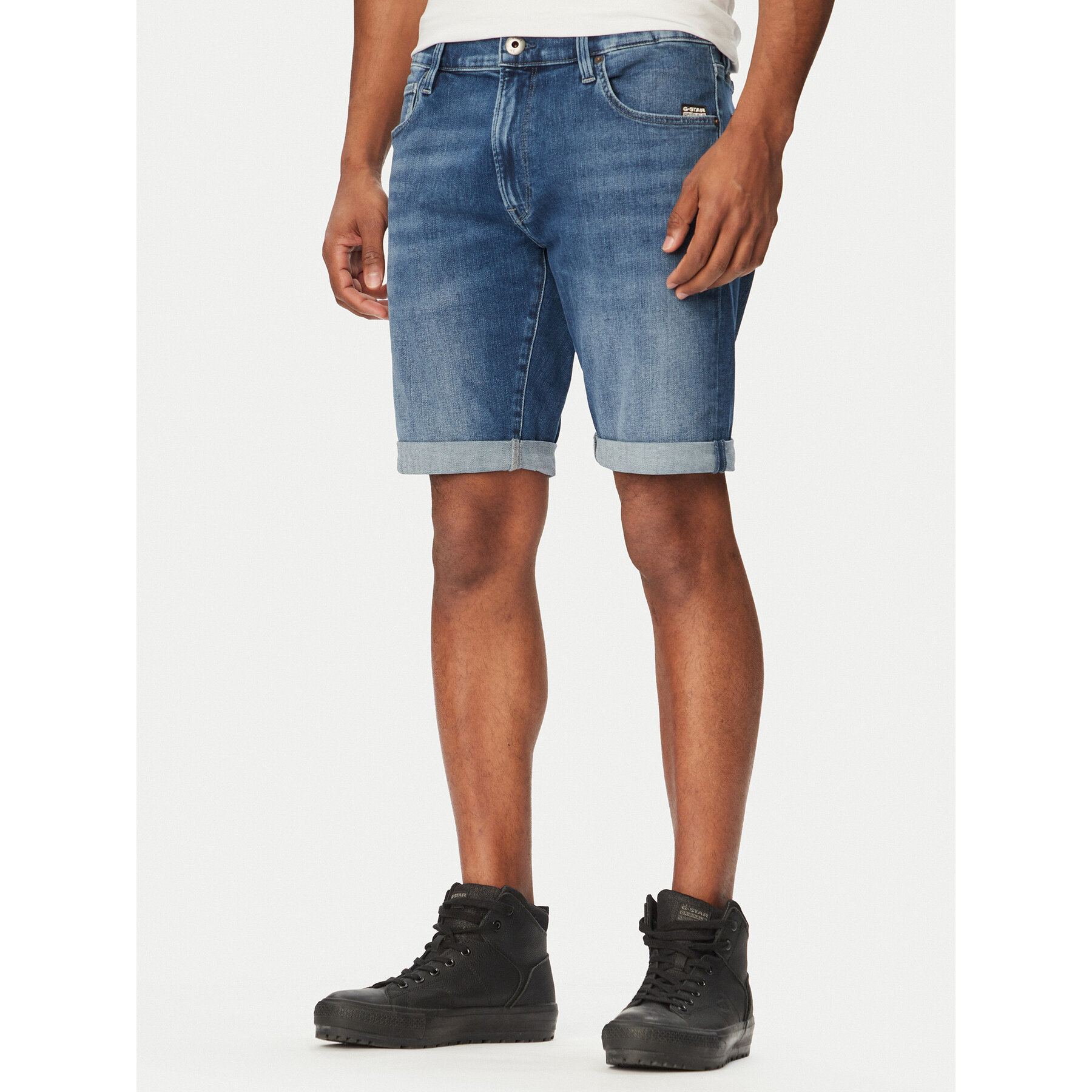 G-Star Raw Szorty jeansowe D10481-8968 Niebieski Regular Fit