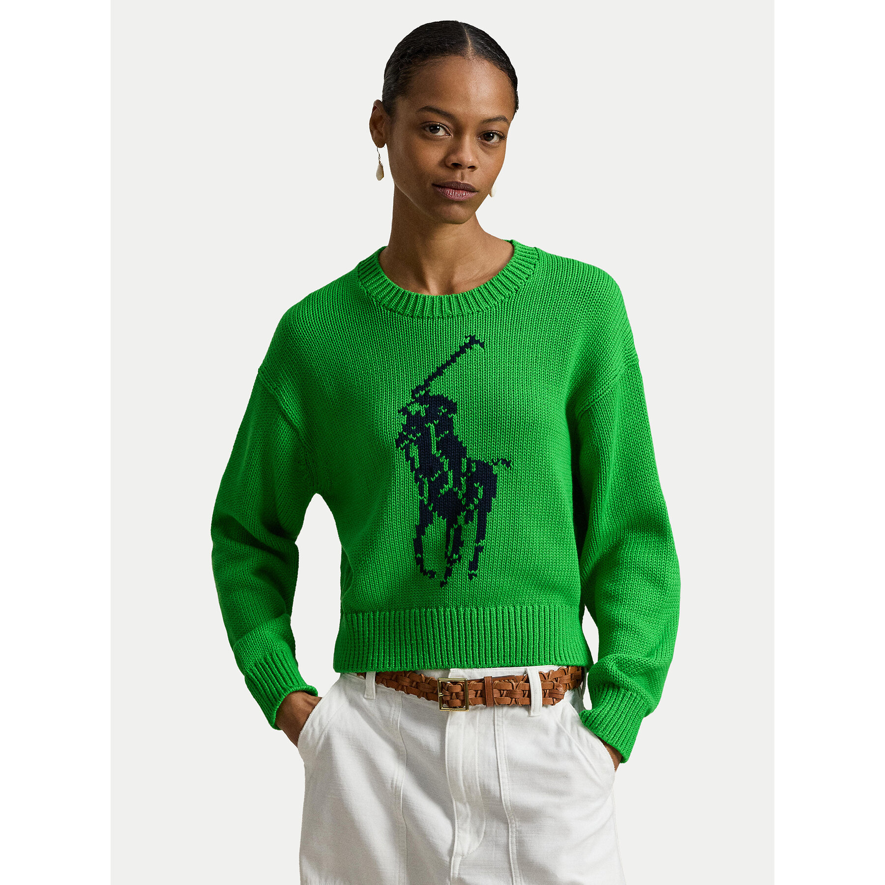 Polo Ralph Lauren Sweter 211A96234003 Zielony Relaxed Fit