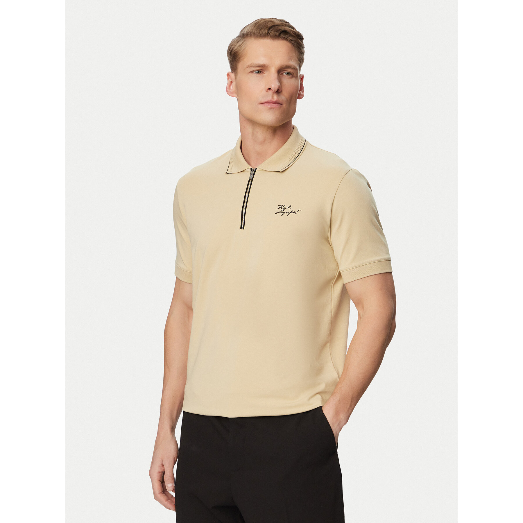 KARL LAGERFELD Polo 745021 562221 Beżowy Regular Fit