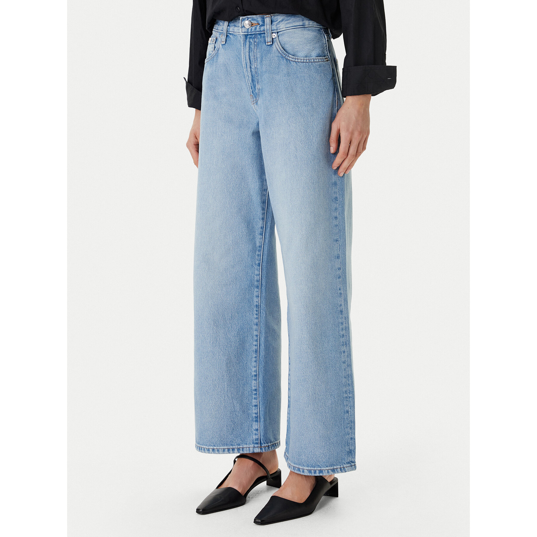 Calvin Klein Jeans Jeansy LV047F662G Niebieski Wide Leg