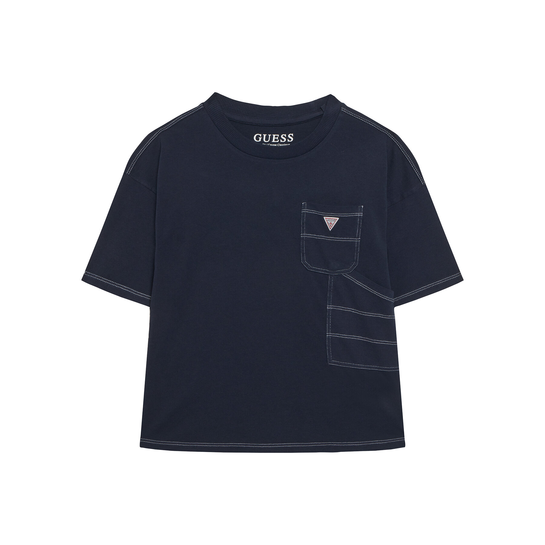 Guess T-Shirt L6RI07 K8HM4 Granatowy Regular Fit