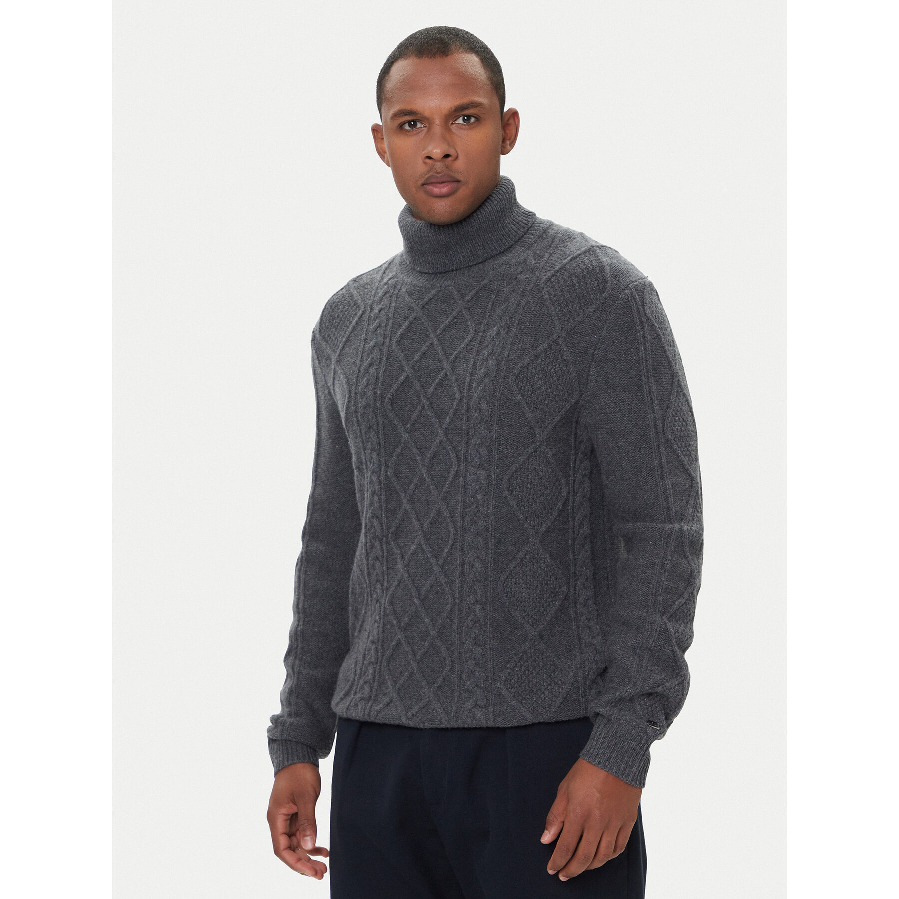 Tommy Hilfiger Golf MW0MW40914 Szary Regular Fit