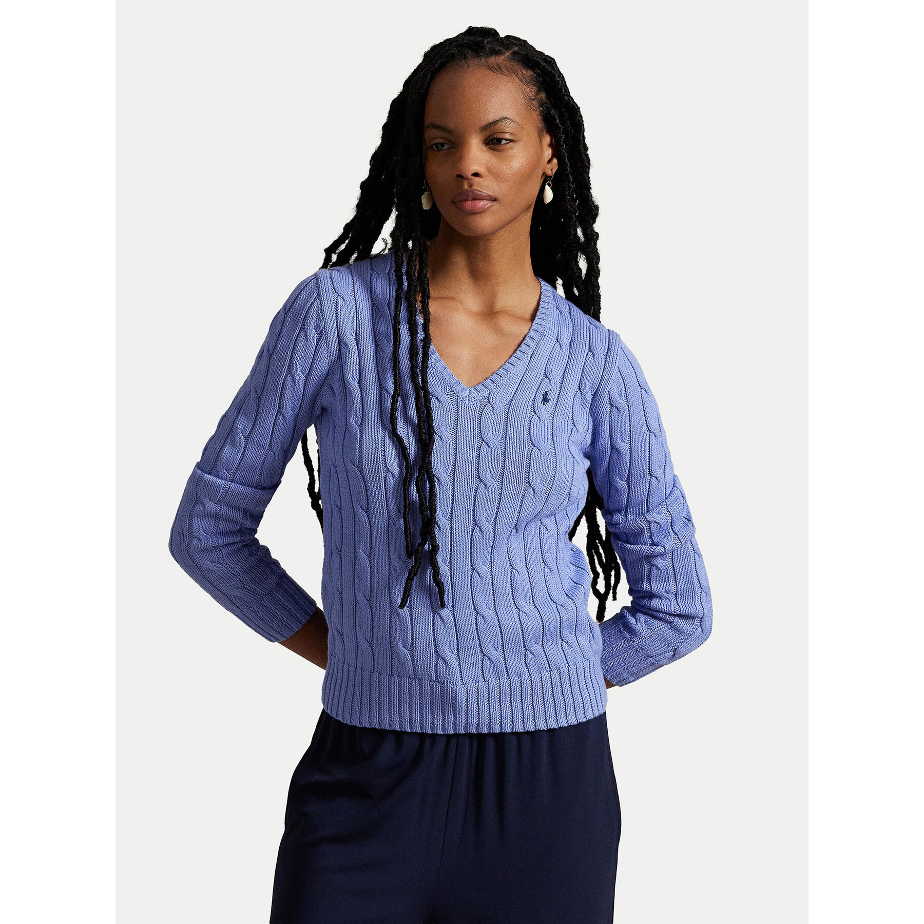 Polo Ralph Lauren Sweter 211971870005 Błękitny Slim Fit