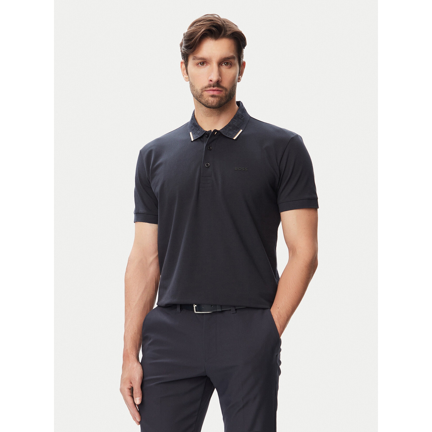 BOSS Polo Swing Paddy 50564779 Granatowy Regular Fit