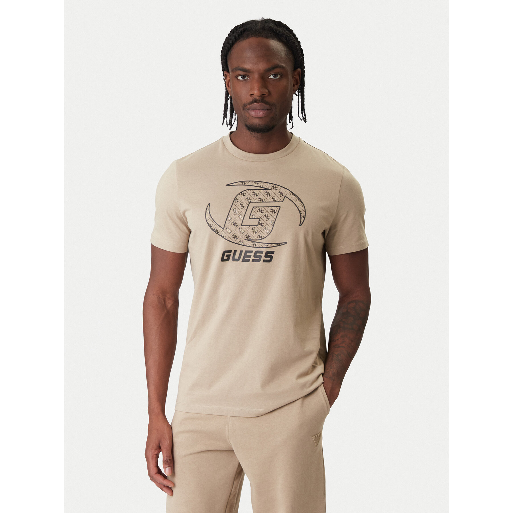 Guess T-Shirt Z6RI06 I3Z14 Beżowy Regular Fit
