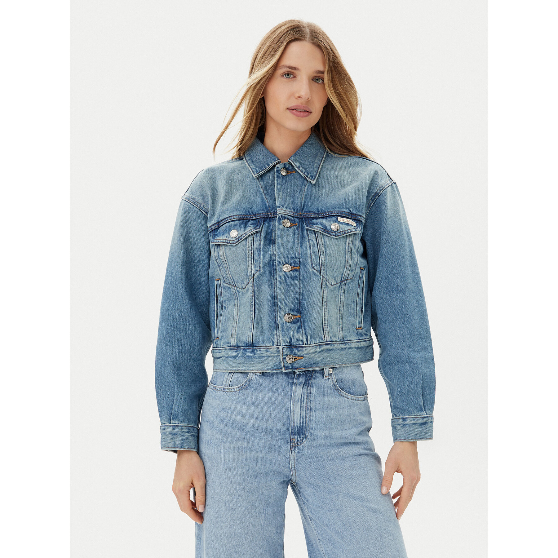 Calvin Klein Kurtka jeansowa LV047B075G Niebieski Regular Fit