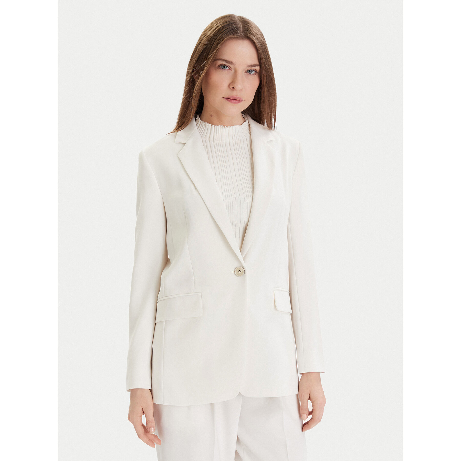 Boss Marynarka Jocaluah 50490053 Écru Regular Fit