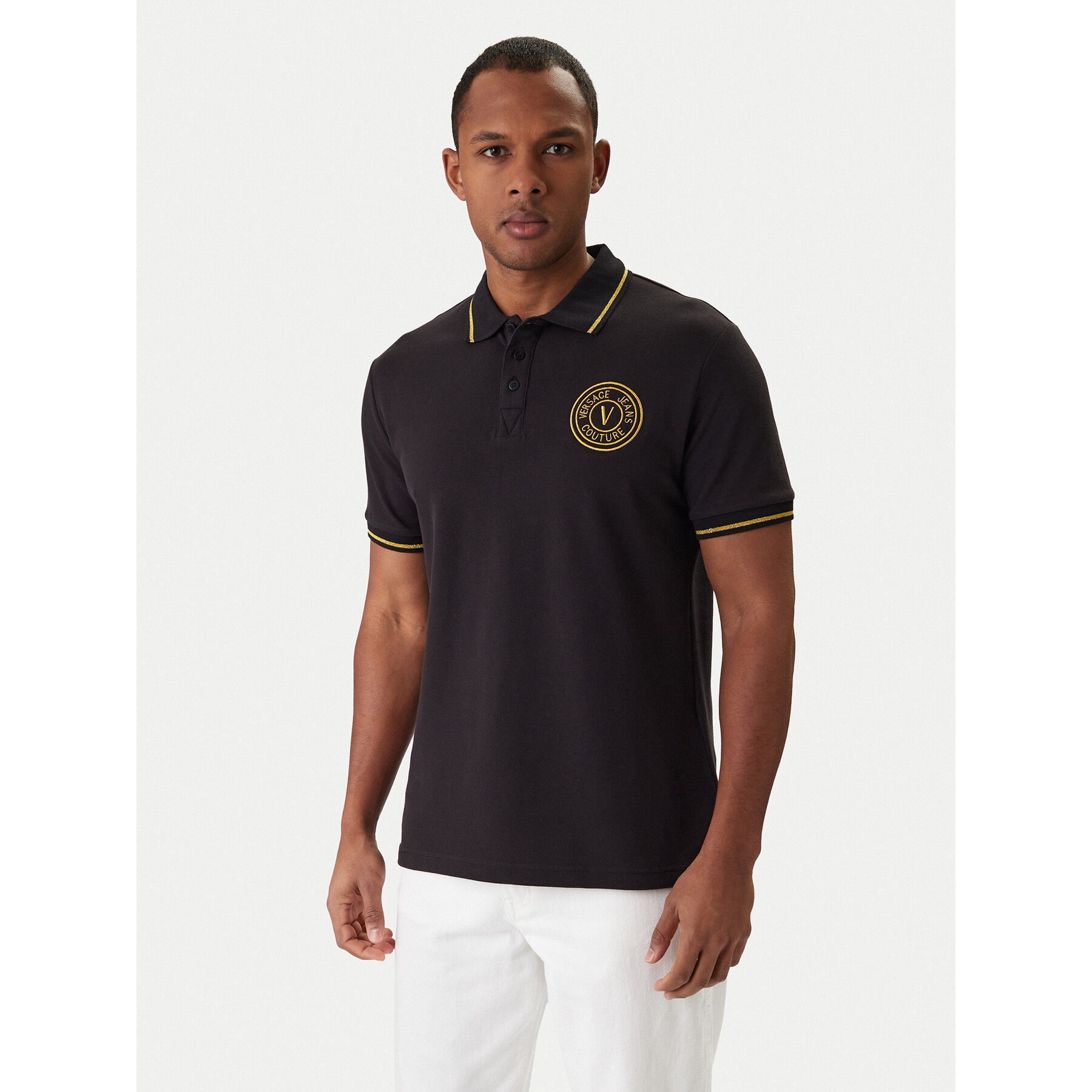 Versace Jeans Couture Polo 80GAGT03 CJ01T Czarny Regular Fit
