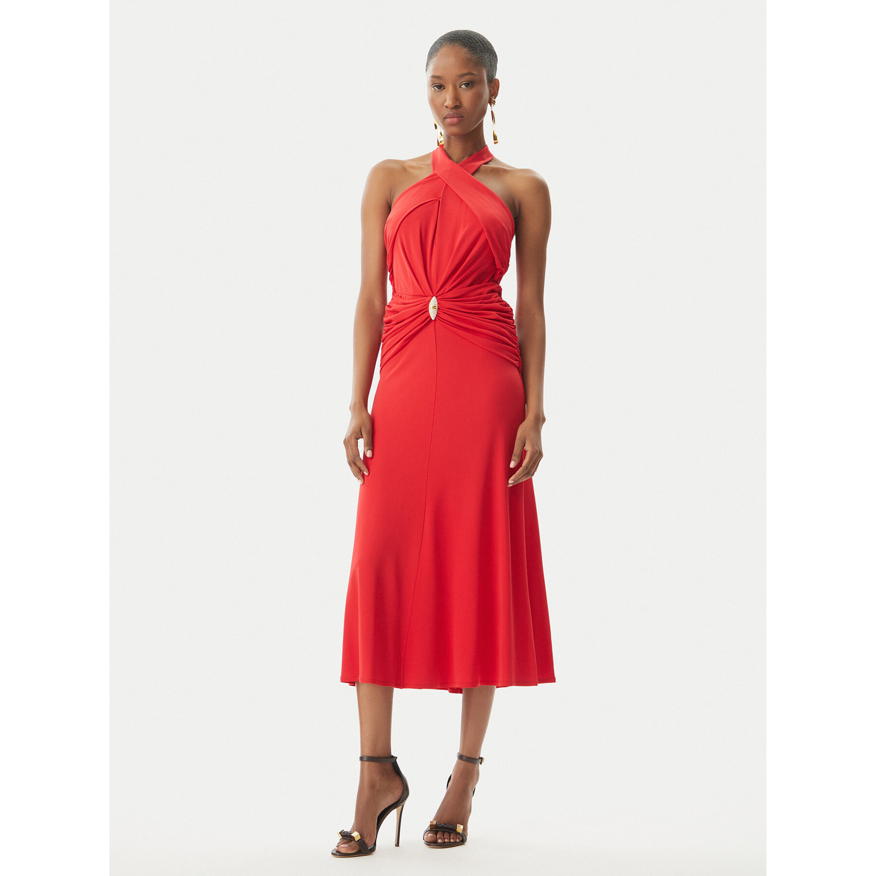 Elisabetta Franchi Sukienka koktajlowa AB71952E2 CG5 Czerwony Regular Fit