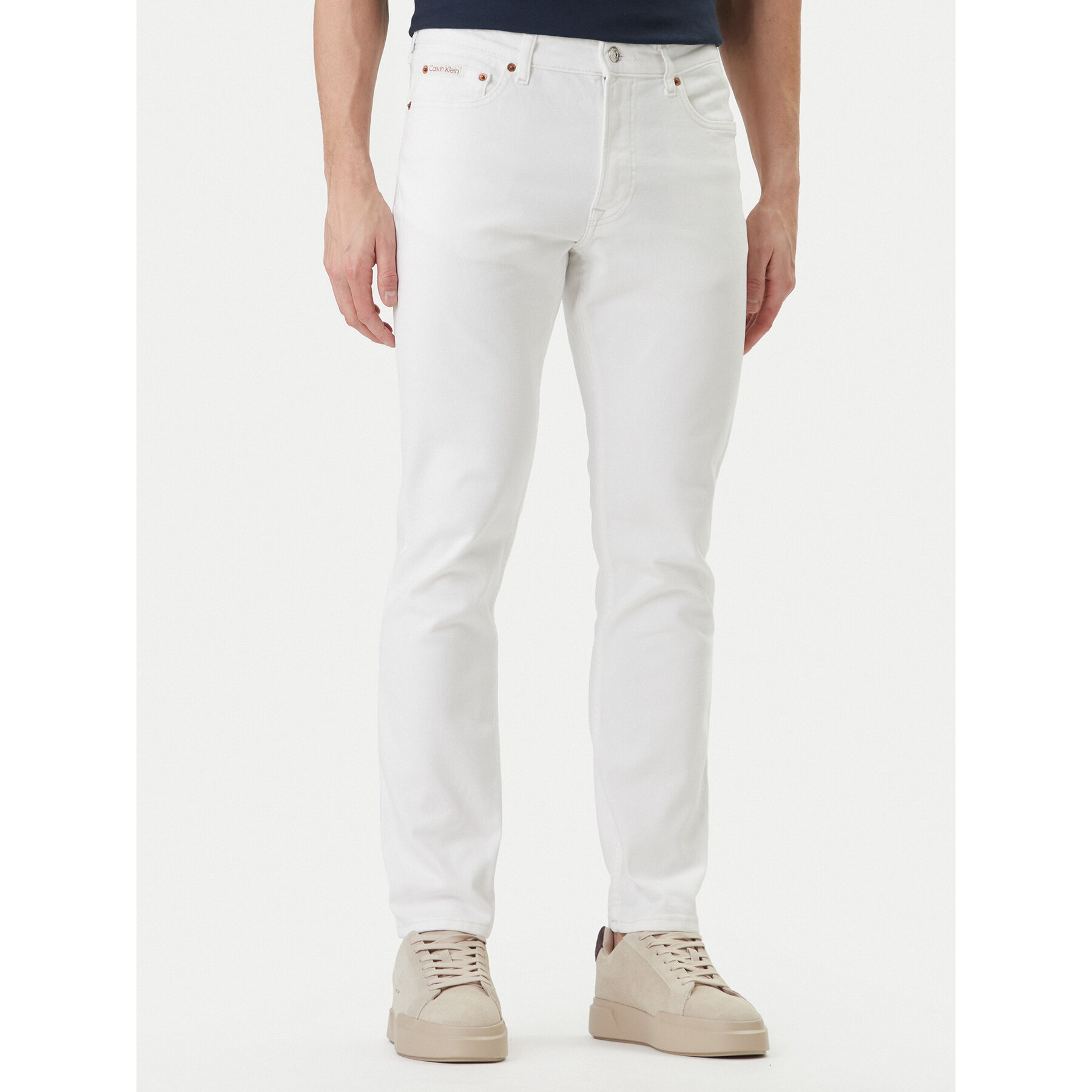 Calvin Klein Jeans Jeansy LV04RF751G Écru Slim Fit