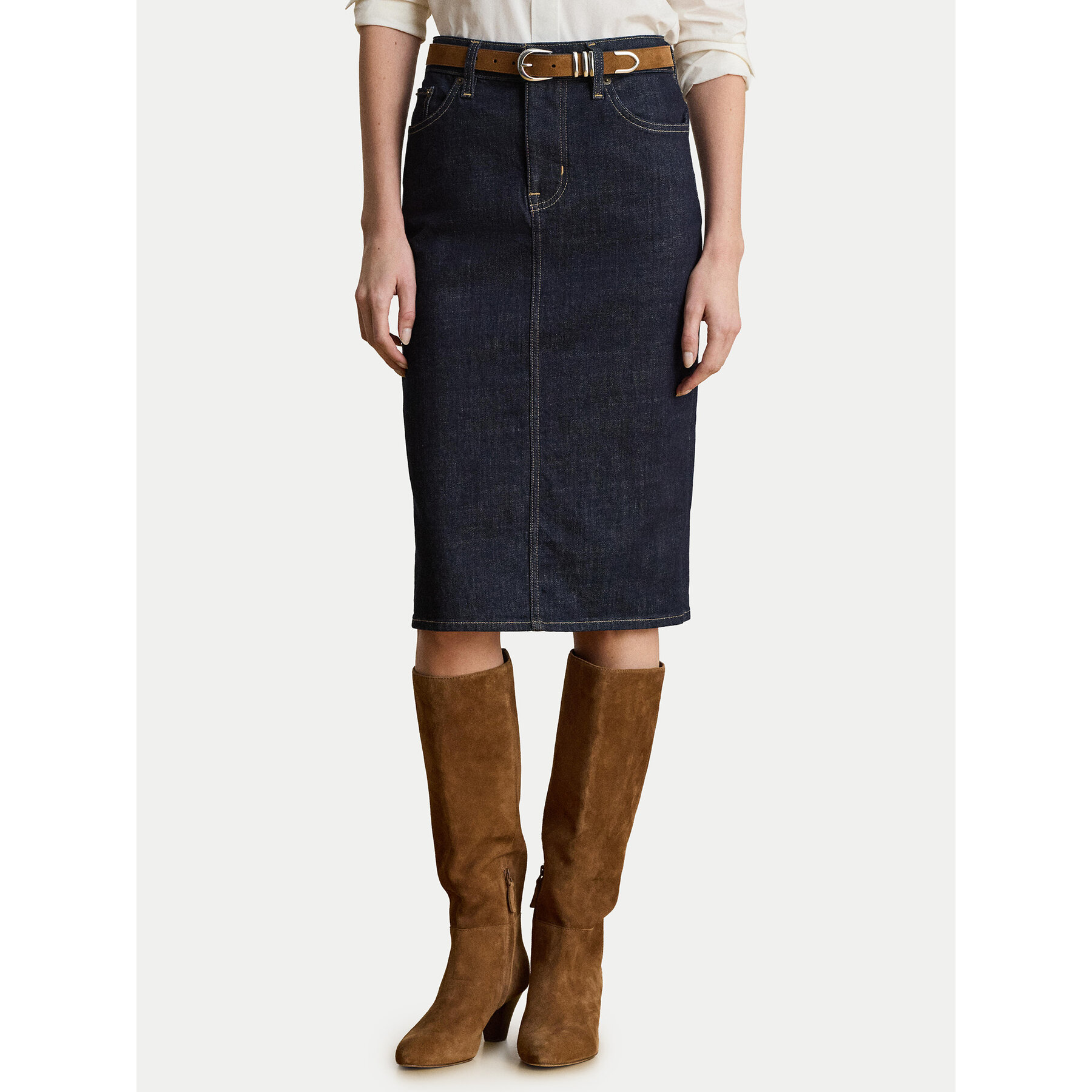 LAUREN RALPH LAUREN Spódnica ołówkowa 200P14644001 Niebieski Regular Fit