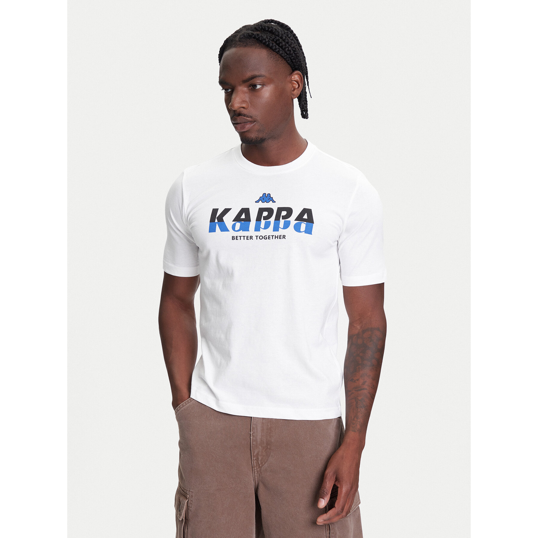 Kappa T-Shirt 351U8KW 001 Biały Regular Fit