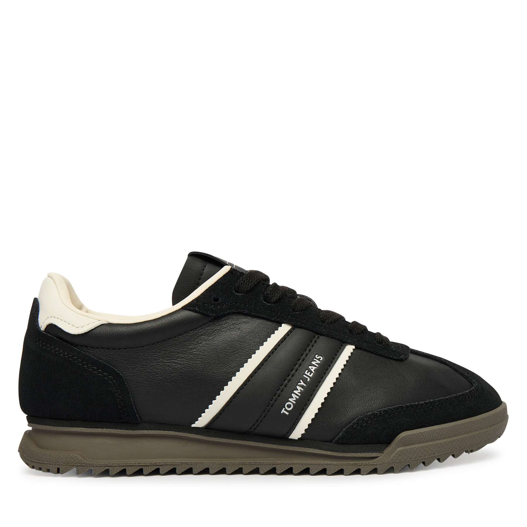 Tommy Jeans Sneakersy Tjw Low Profile Runner Lthr Mix EN0EN03001 Czarny