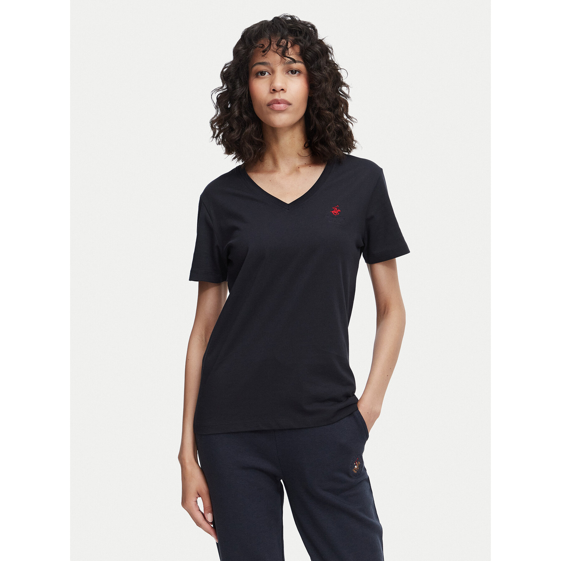 Beverly Hills Polo Club T-Shirt P-SS26W-TS516518 Granatowy Regular Fit