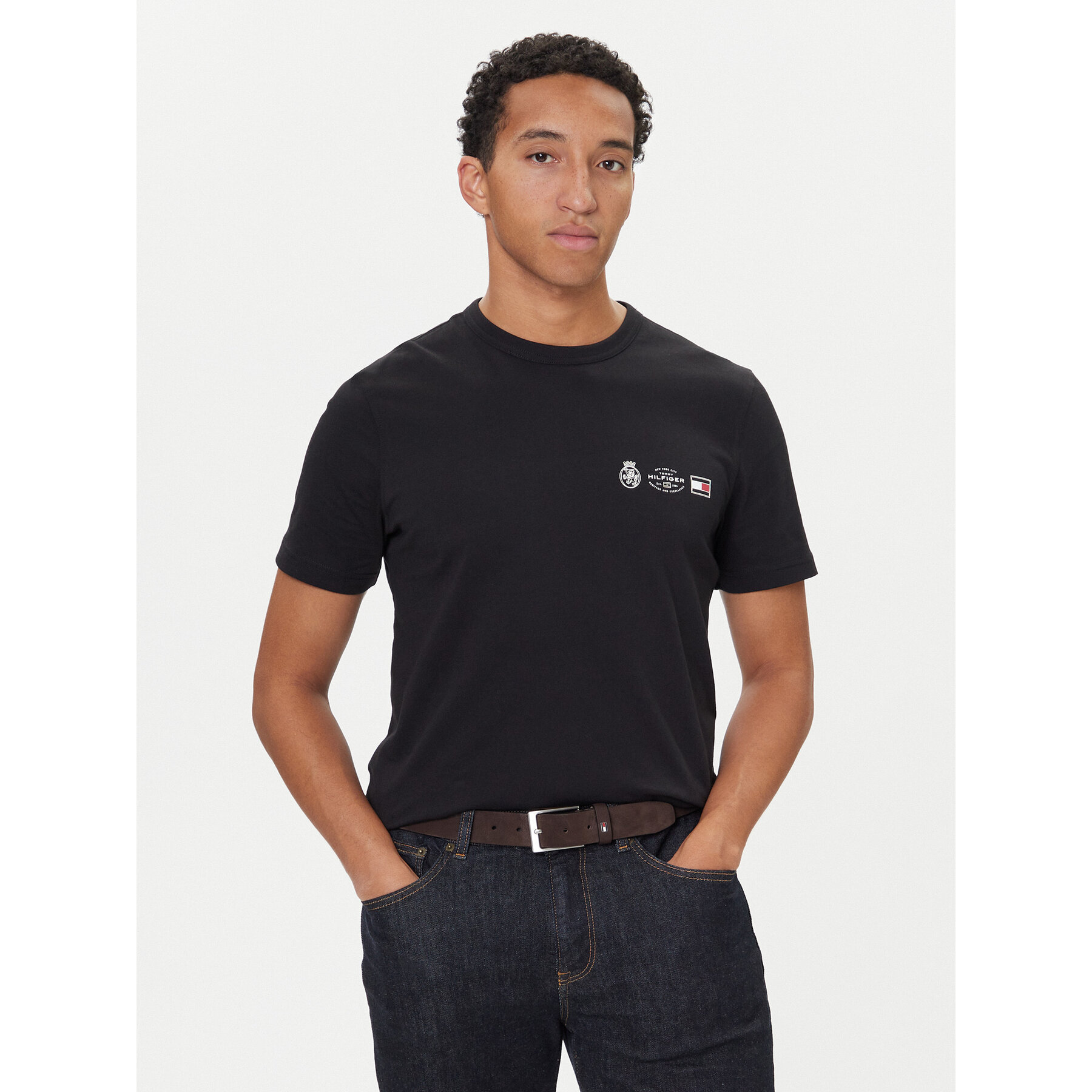 Tommy Hilfiger T-Shirt MW0MW40011 Czarny Regular Fit