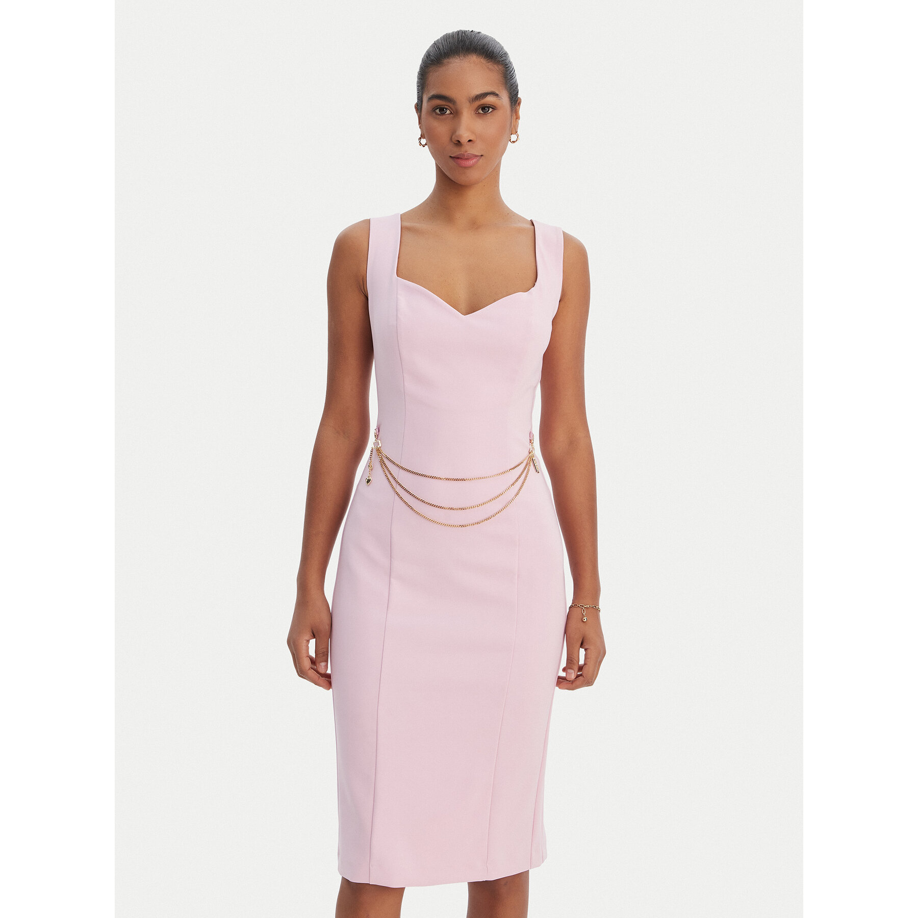 Fracomina Sukienka koktajlowa FR26SD2017W42901 Różowy Slim Fit