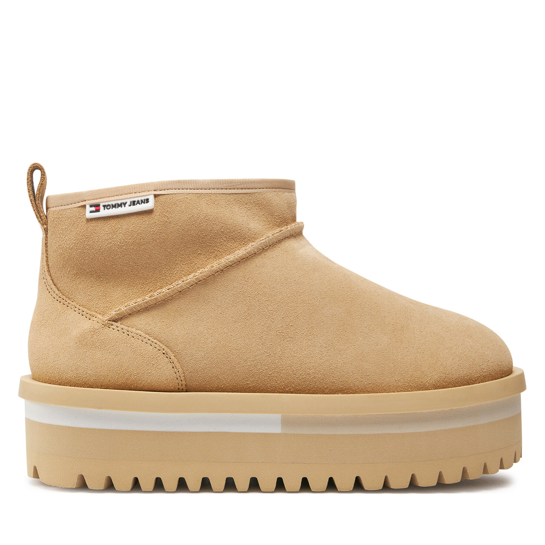 Tommy Jeans Śniegowce Tjw Suede Flatform Boot Wl EN0EN02599 Beżowy