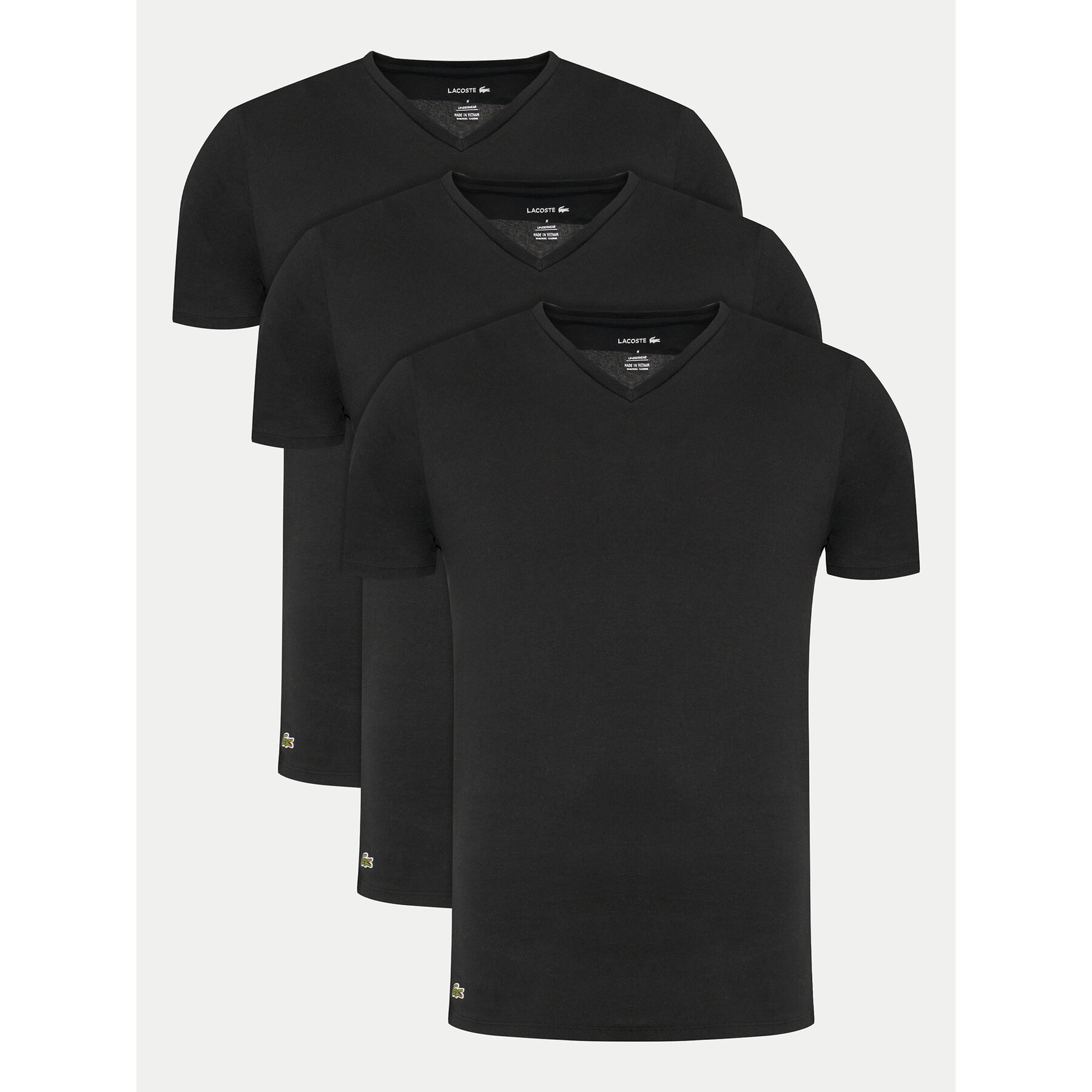 Lacoste Komplet t-shirtów TH9008 Czarny Slim Fit