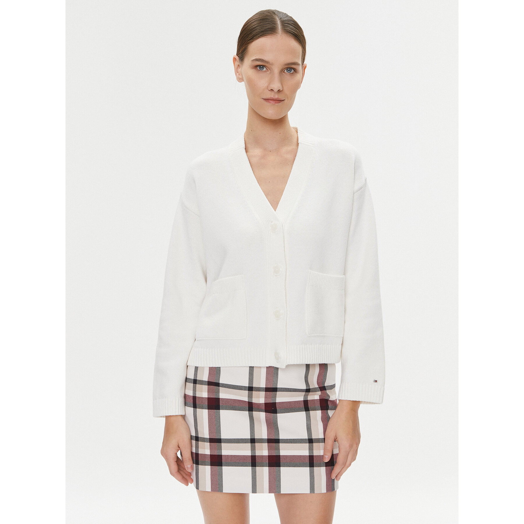 Tommy Hilfiger Kardigan WW0WW39015 Écru Relaxed Fit