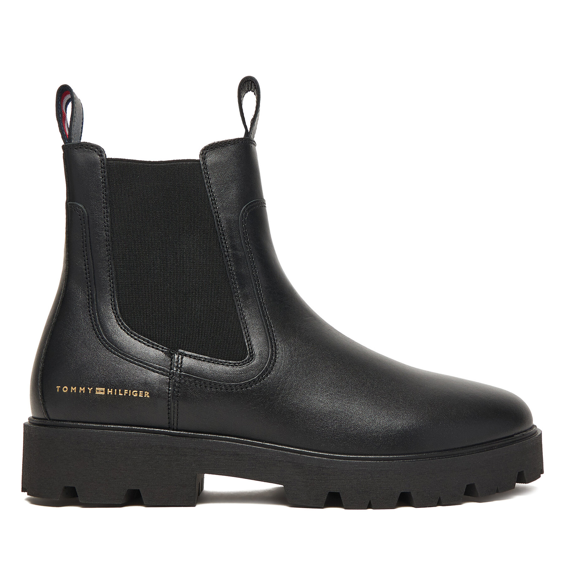 Tommy Hilfiger Sztyblety Lthr Low Chelsea FW0FW08775 Czarny