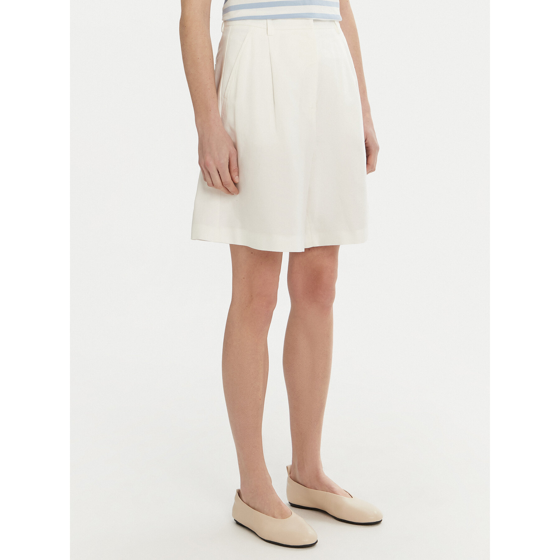 Weekend Max Mara Bermudy Ecuba 2515141032 Biały Regular Fit