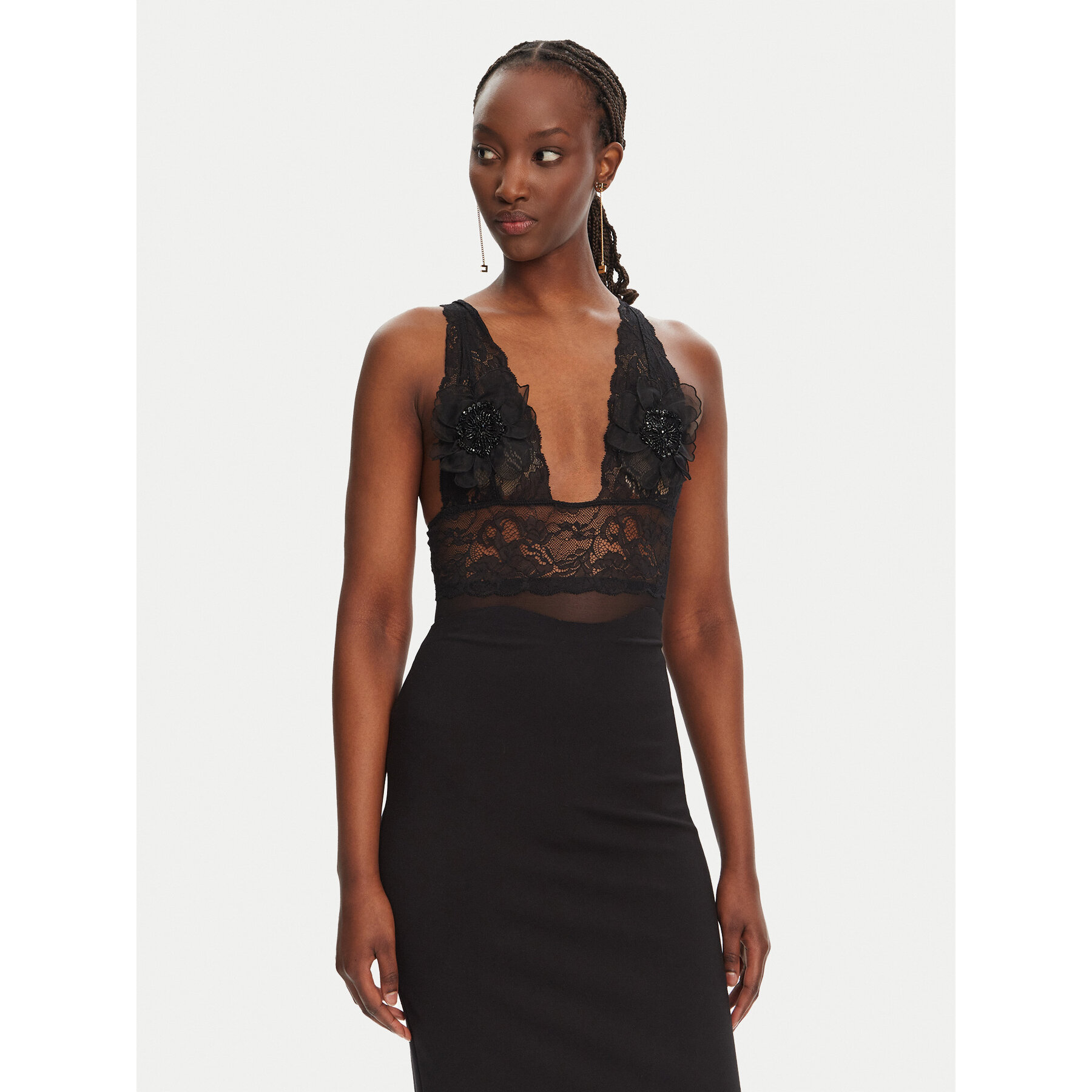Elisabetta Franchi Body BO03452E2 110 Czarny Regular Fit