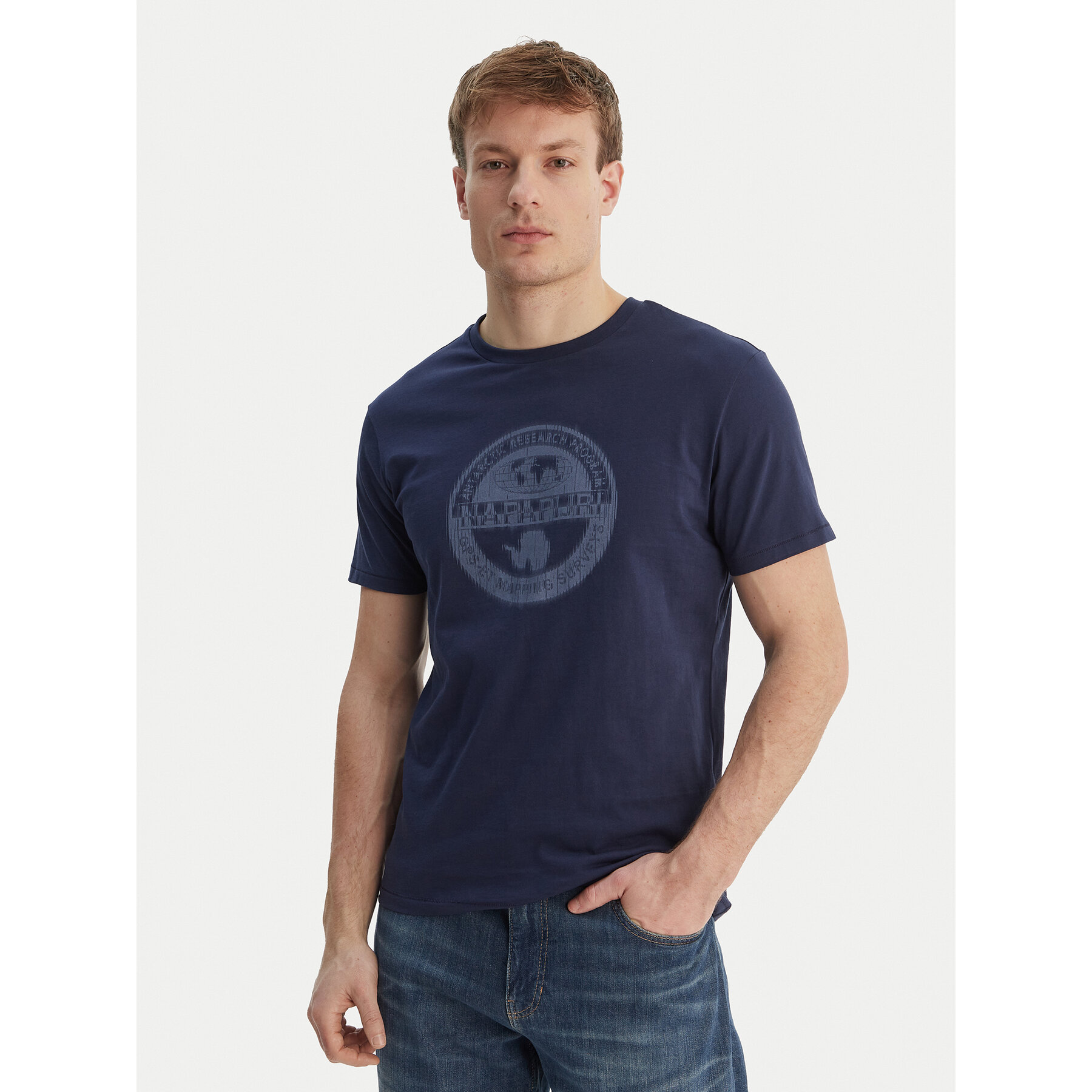 Napapijri T-Shirt S-Mahsa NP0A4FZB Granatowy Regular Fit