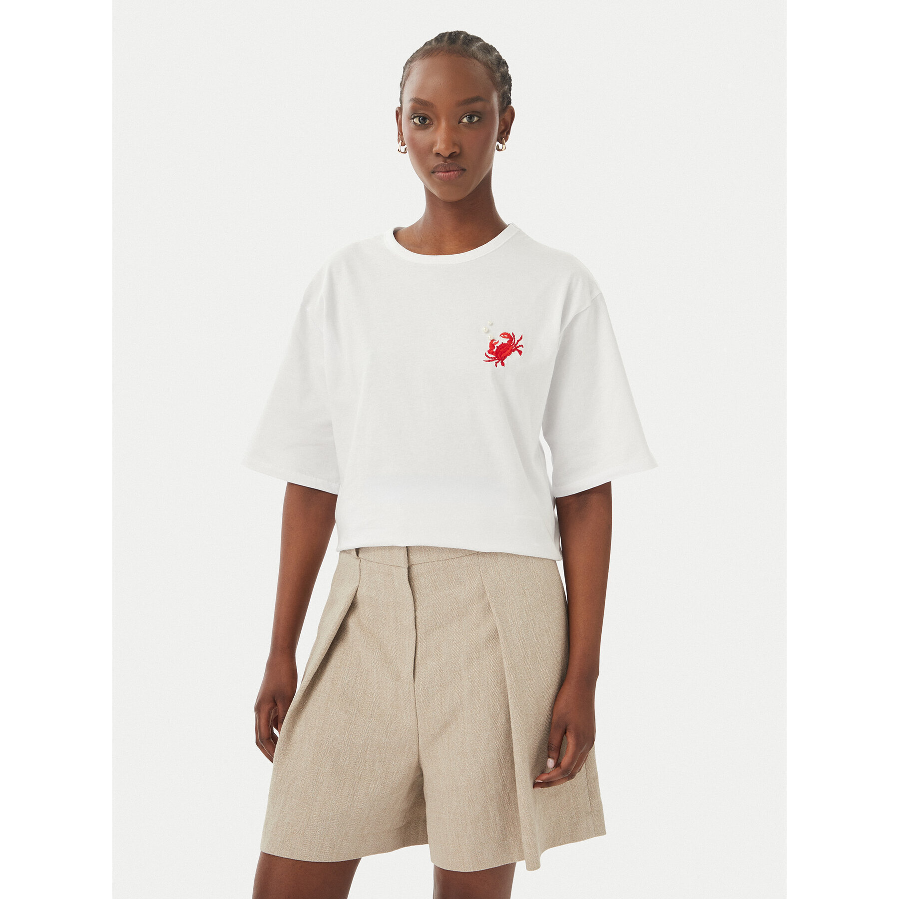 Vero Moda T-Shirt Tammie 10352701 Biały Regular Fit