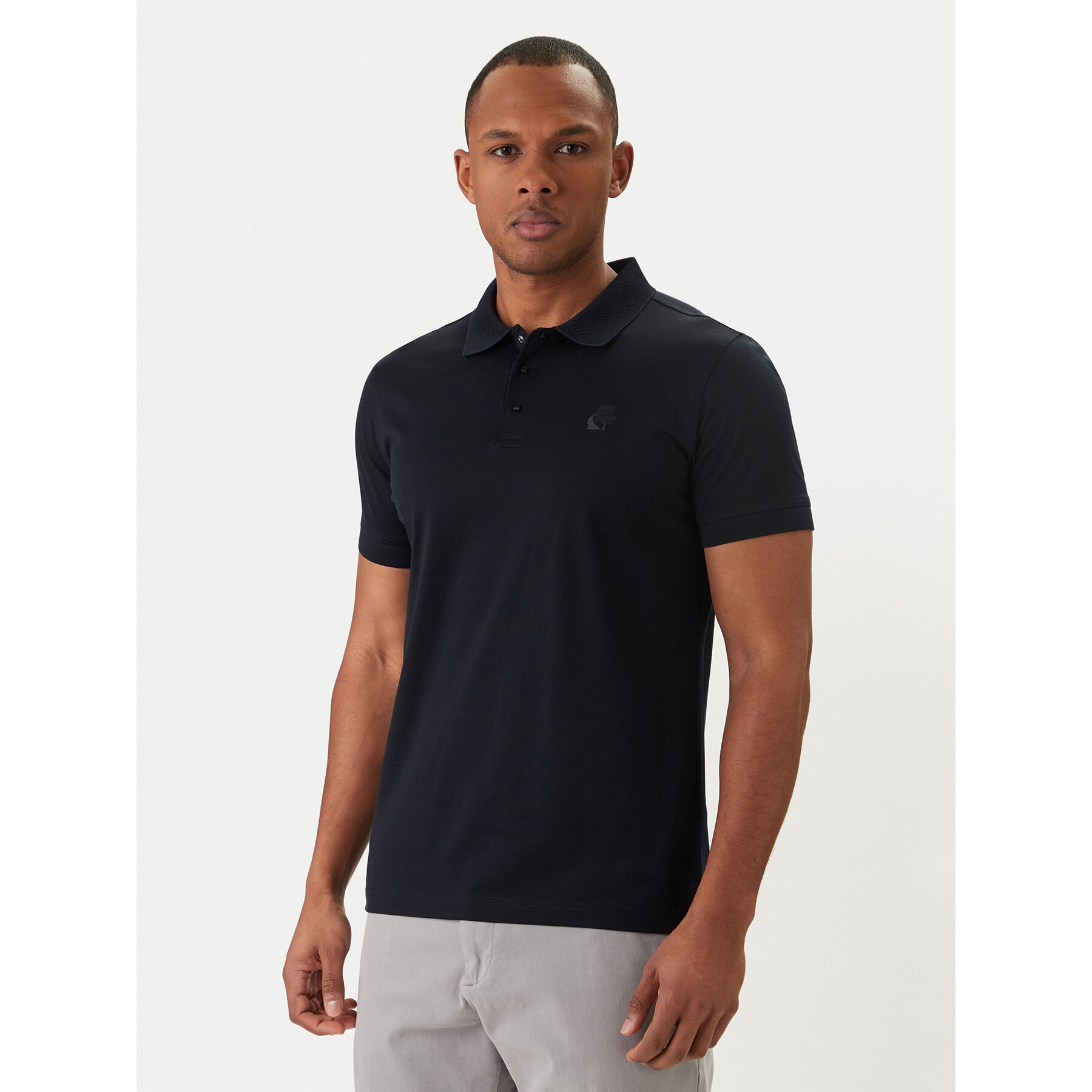KARL LAGERFELD Polo 745000 562200 Granatowy Regular Fit