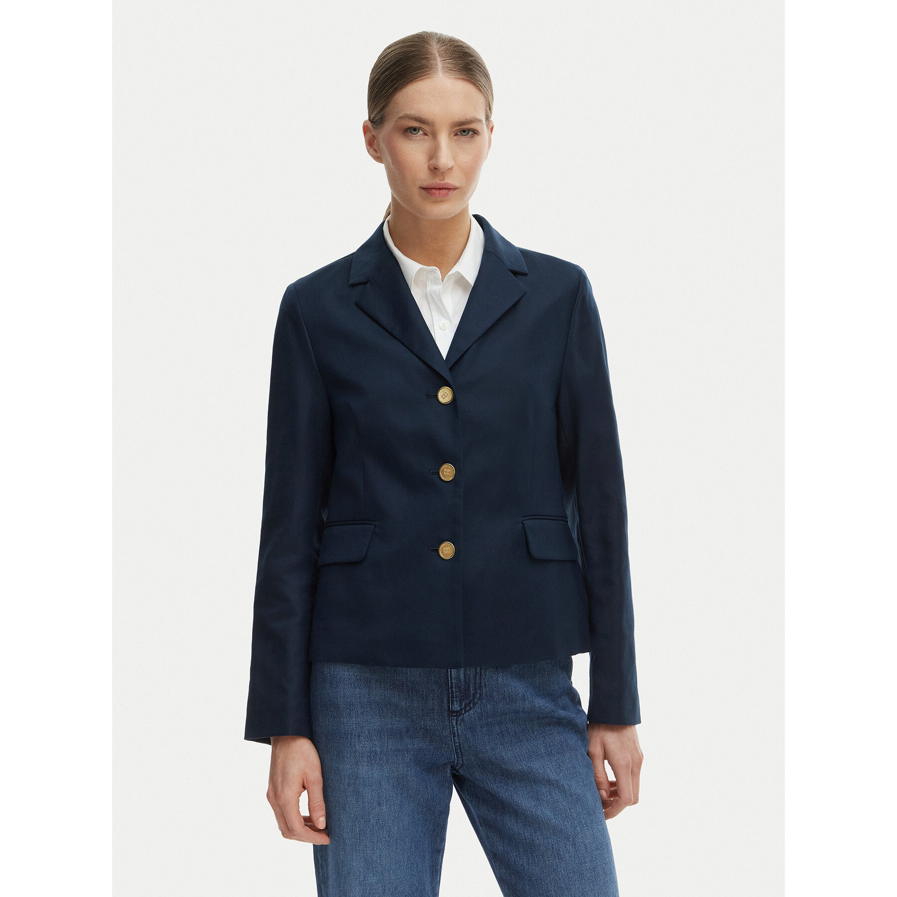 Tommy Hilfiger Marynarka WW0WW49335 Granatowy Slim Fit
