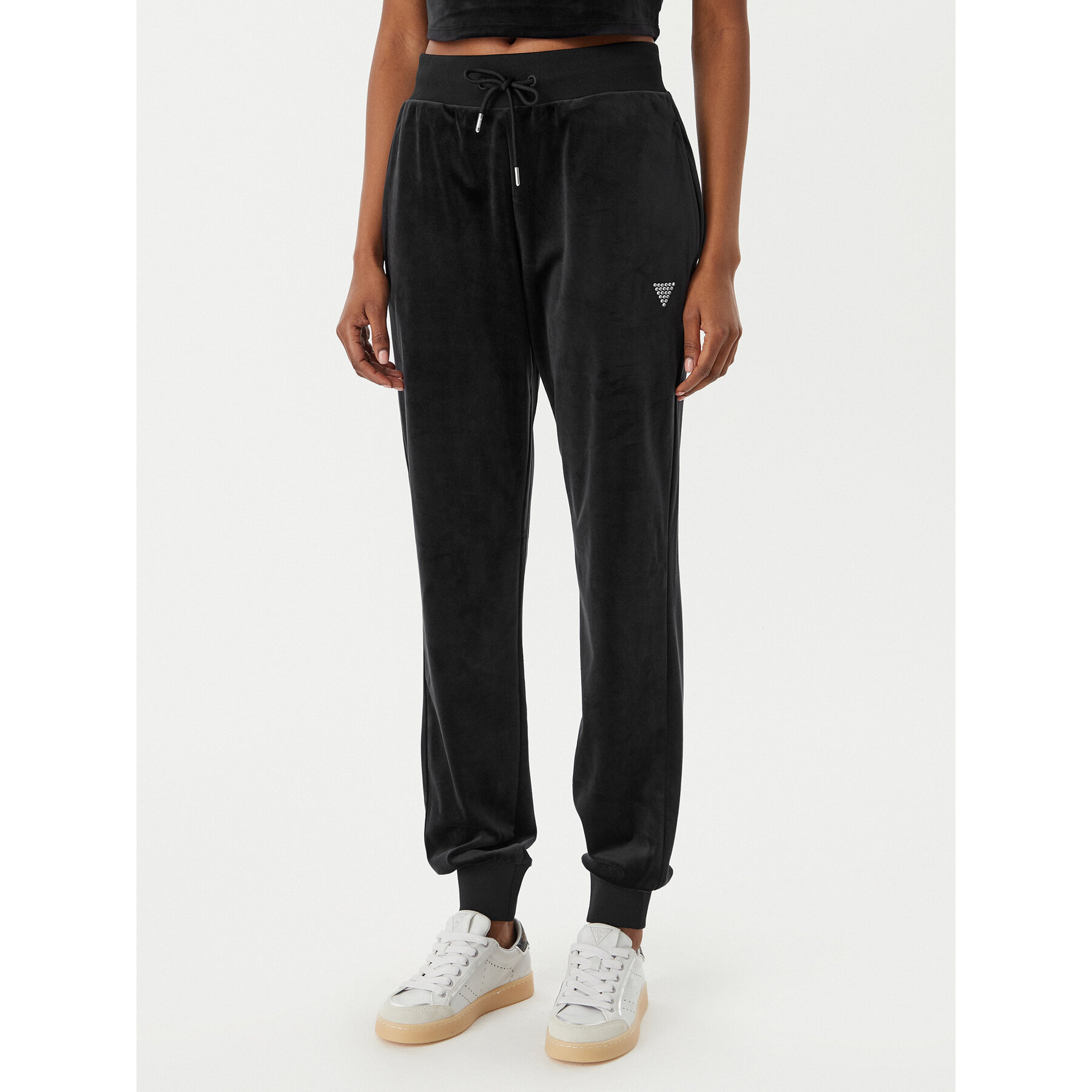Guess Spodnie dresowe V3BB27 K0232 Czarny Regular Fit