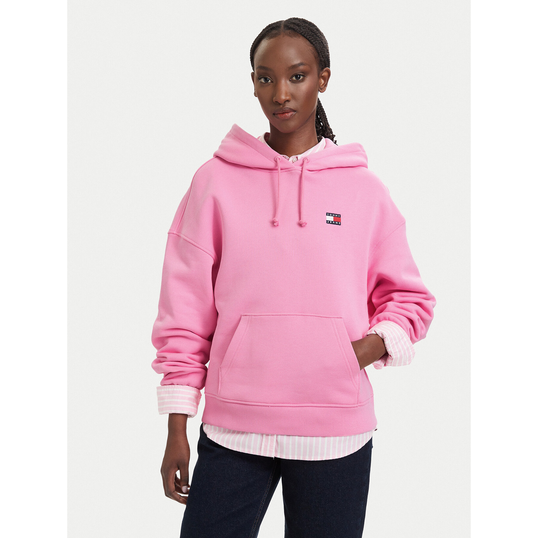 Tommy Jeans Bluza Badge DW0DW19414 Różowy jasny Boxy Fit