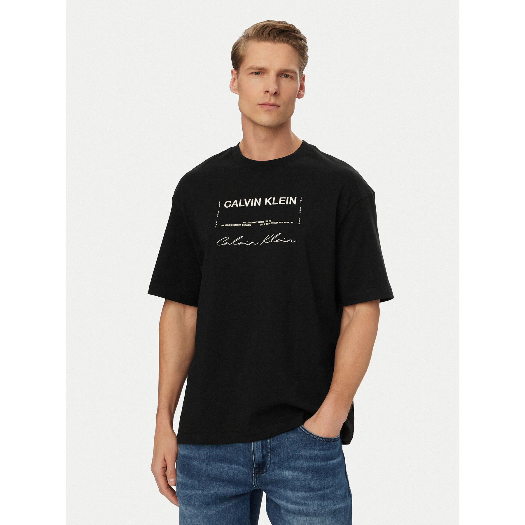 Calvin Klein Jeans T-Shirt LV04RE827G Czarny Regular Fit