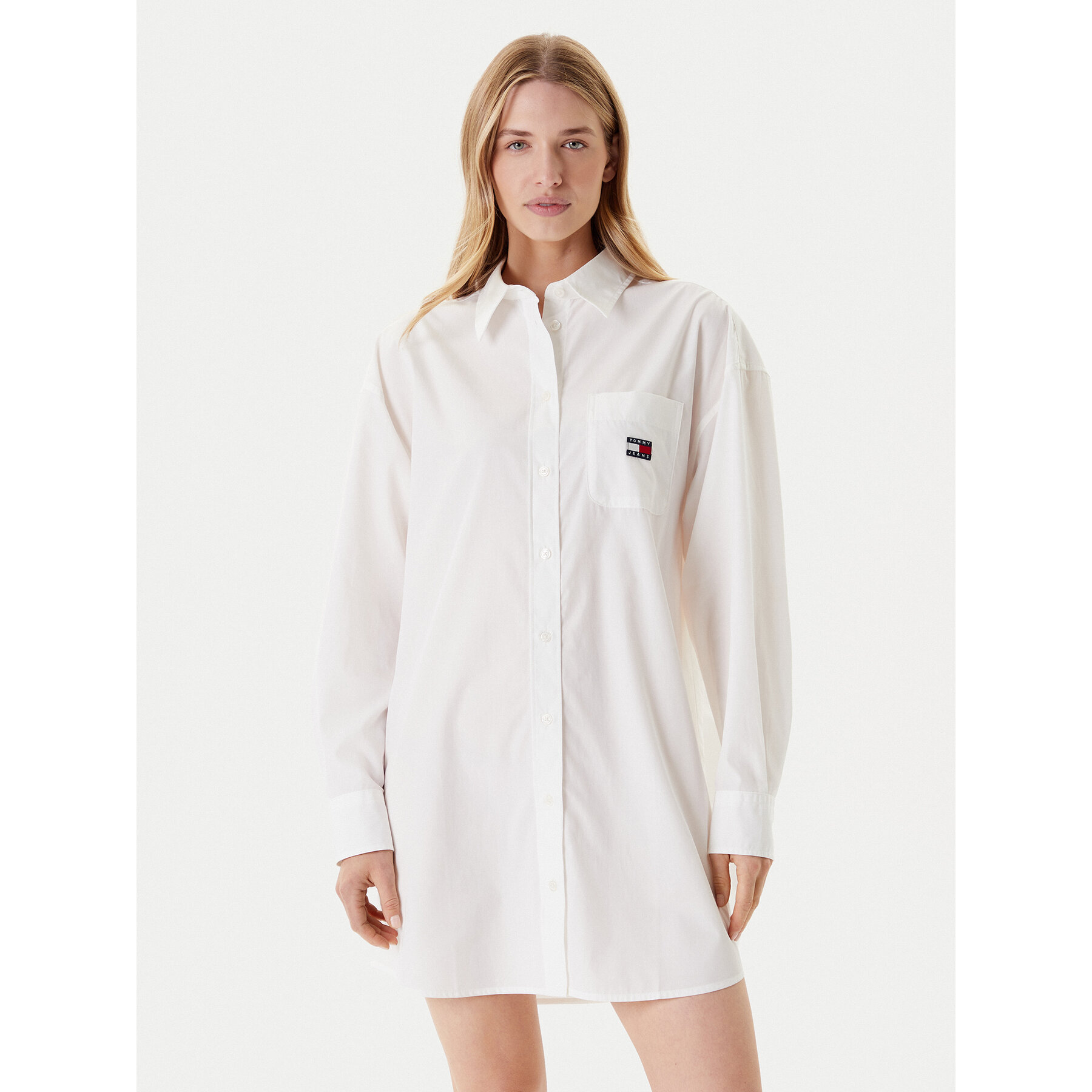 Tommy Jeans Sukienka koszulowa DW0DW21122 Biały Relaxed Fit