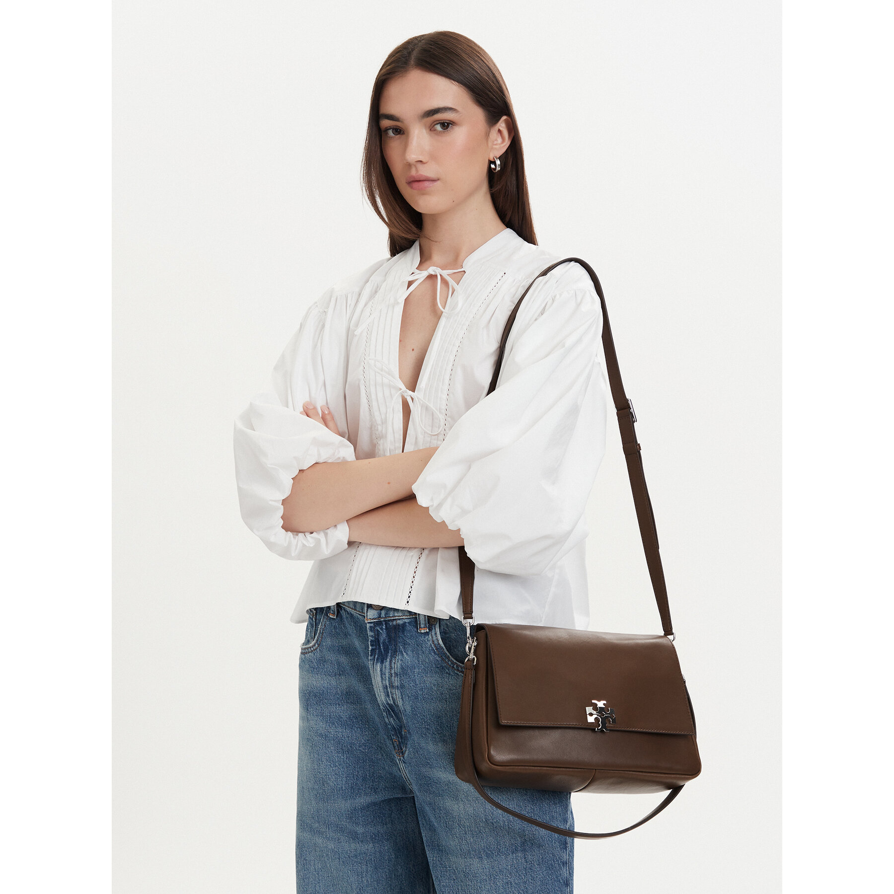 Tory Burch Torebka Charlie 183316 Brązowy