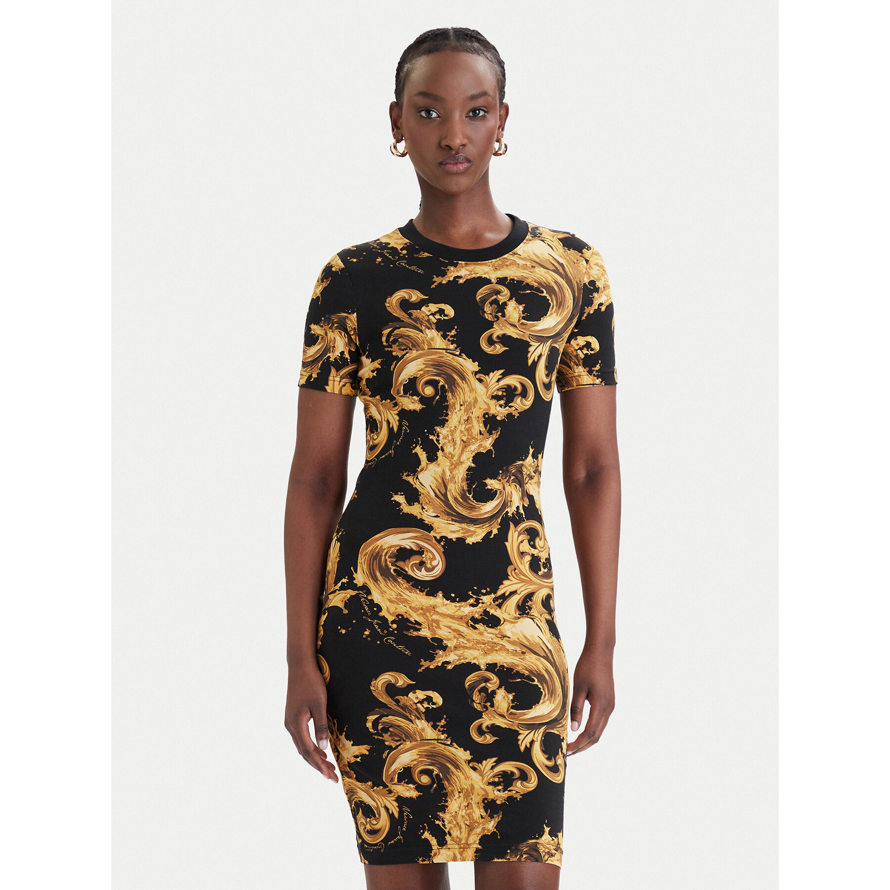 Versace Jeans Couture Sukienka codzienna 80HAO939 JS553 Czarny Slim Fit
